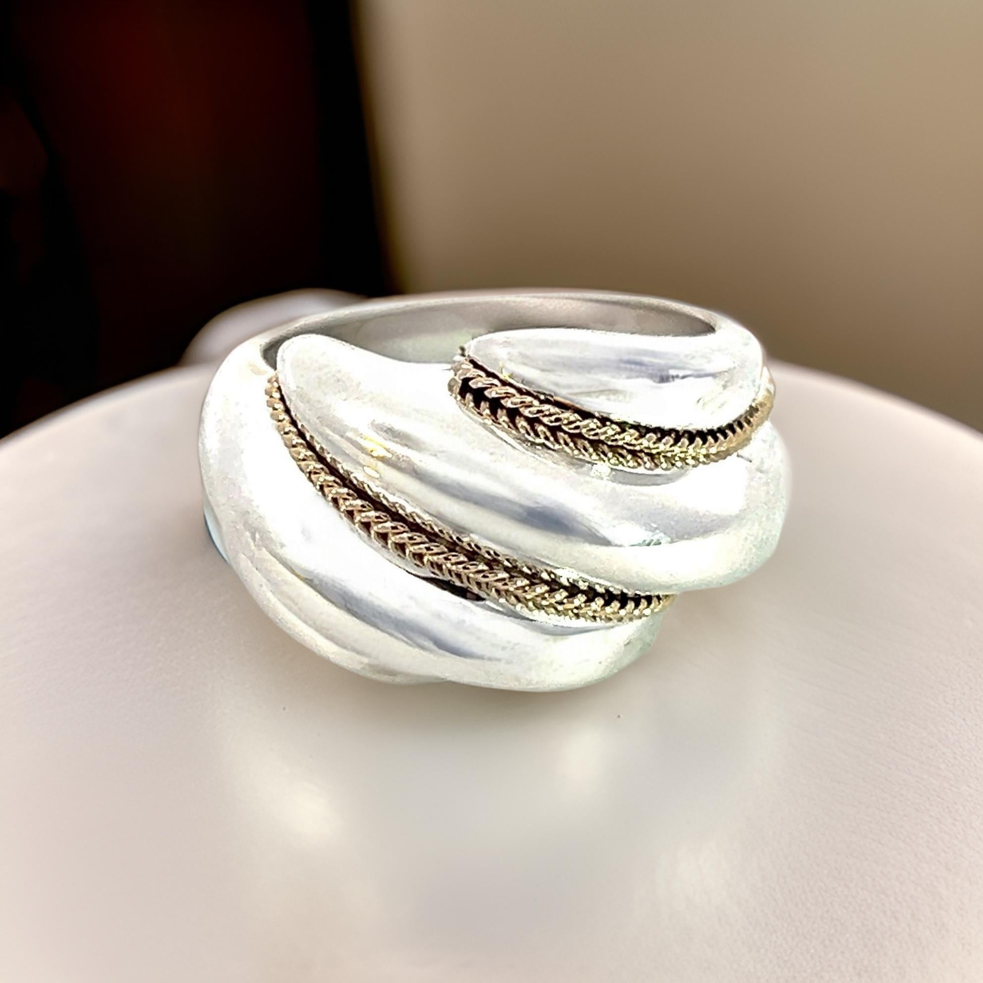 Tiffany & Co Estate Shrimp Ring Taille 5,25 Or 14k + Argent Sterling en vente 5