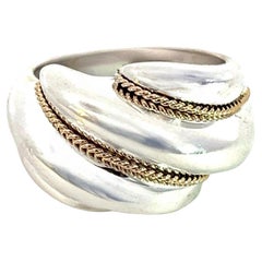 Tiffany & Co Estate Shrimp Ring Taille 5,5 Or 14k + Argent Sterling