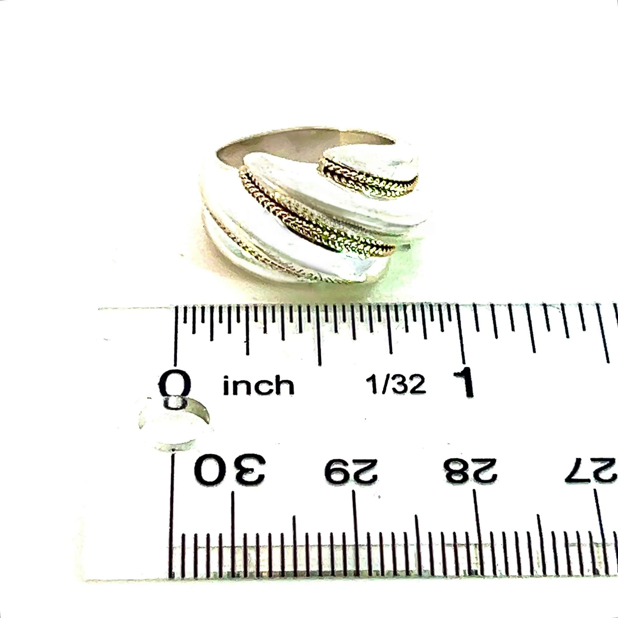 Tiffany & Co Estate Shrimp Ring Size 7 14k Gold + Sterling Silver 7