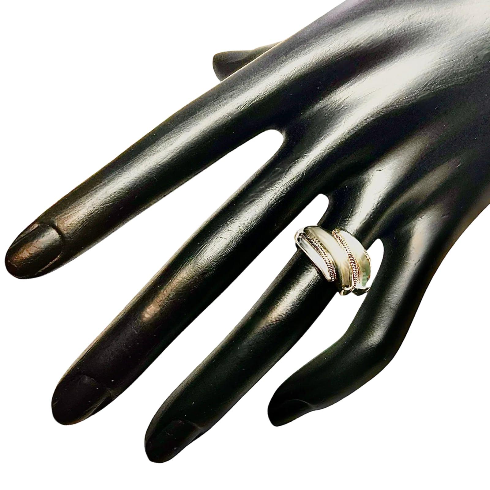 Women's Tiffany & Co Estate Shrimp Ring Size 7 14k Gold + Sterling Silver