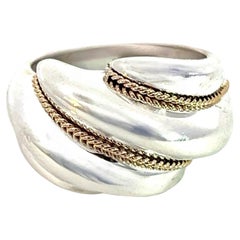 Tiffany & Co Estate Shrimp Ring Size 7 14k Gold + Sterling Silver