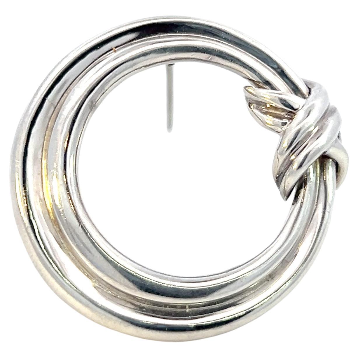 Tiffany & Co Estate Signature "X" Brooch Pin Sterling Silver For Sale
