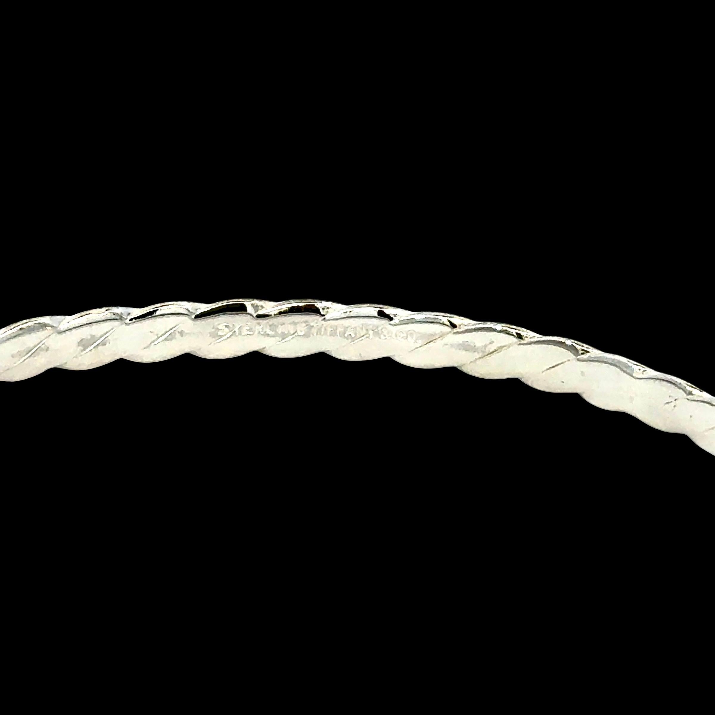 Tiffany & Co Single Bangle Bracelet Sterling Silver Estate For Sale 8