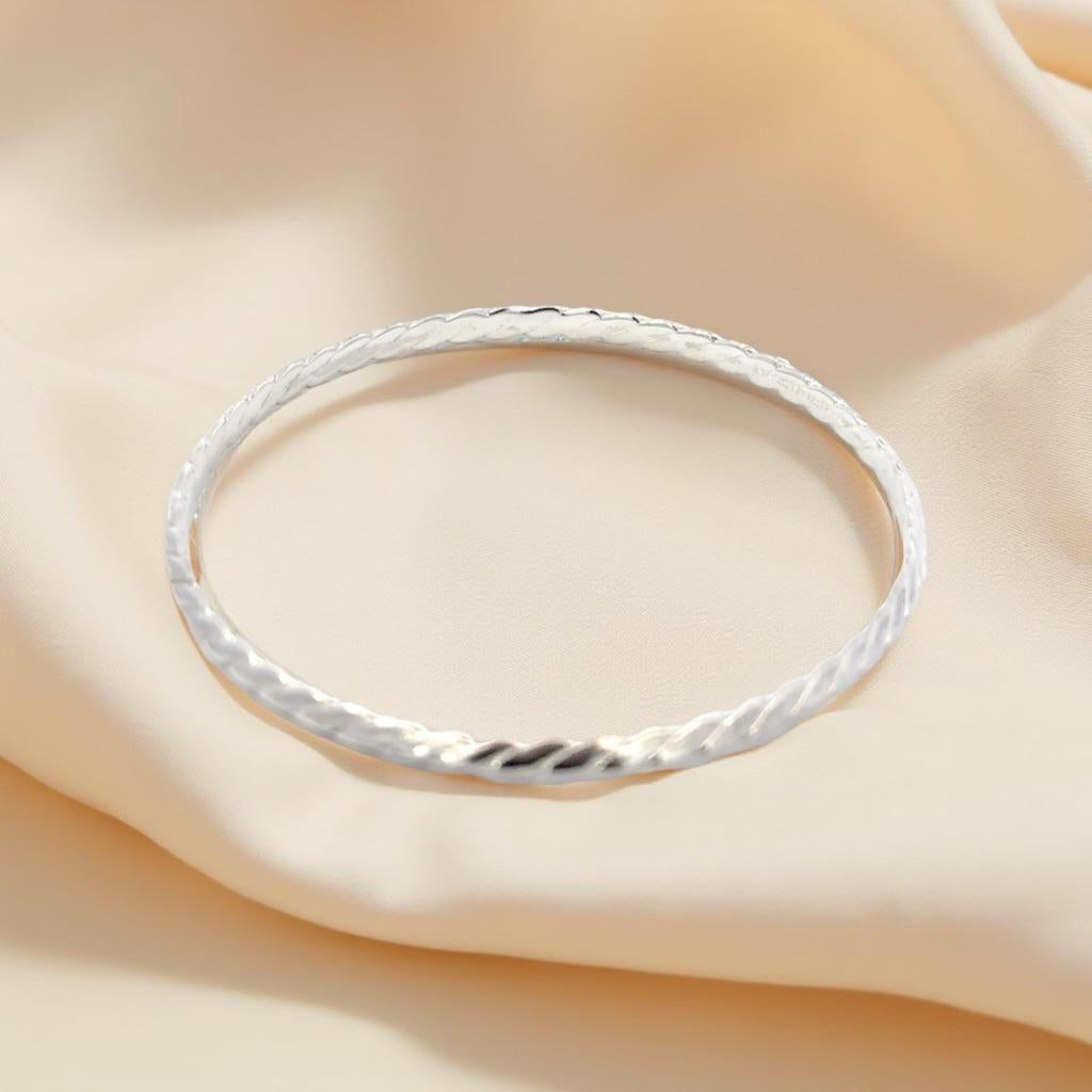 Women's Tiffany & Co Single Bangle Bracelet Sterling Silver Estate For Sale