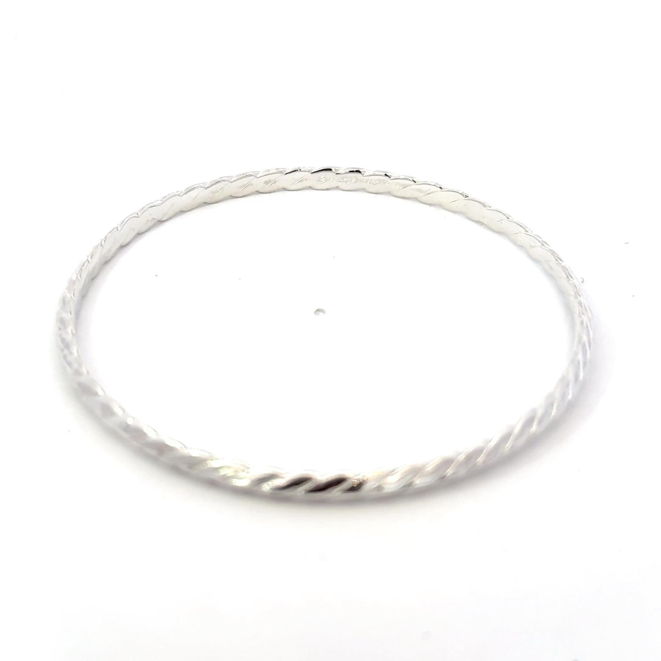 Tiffany & Co Single Bangle Bracelet Sterling Silver Estate For Sale 3