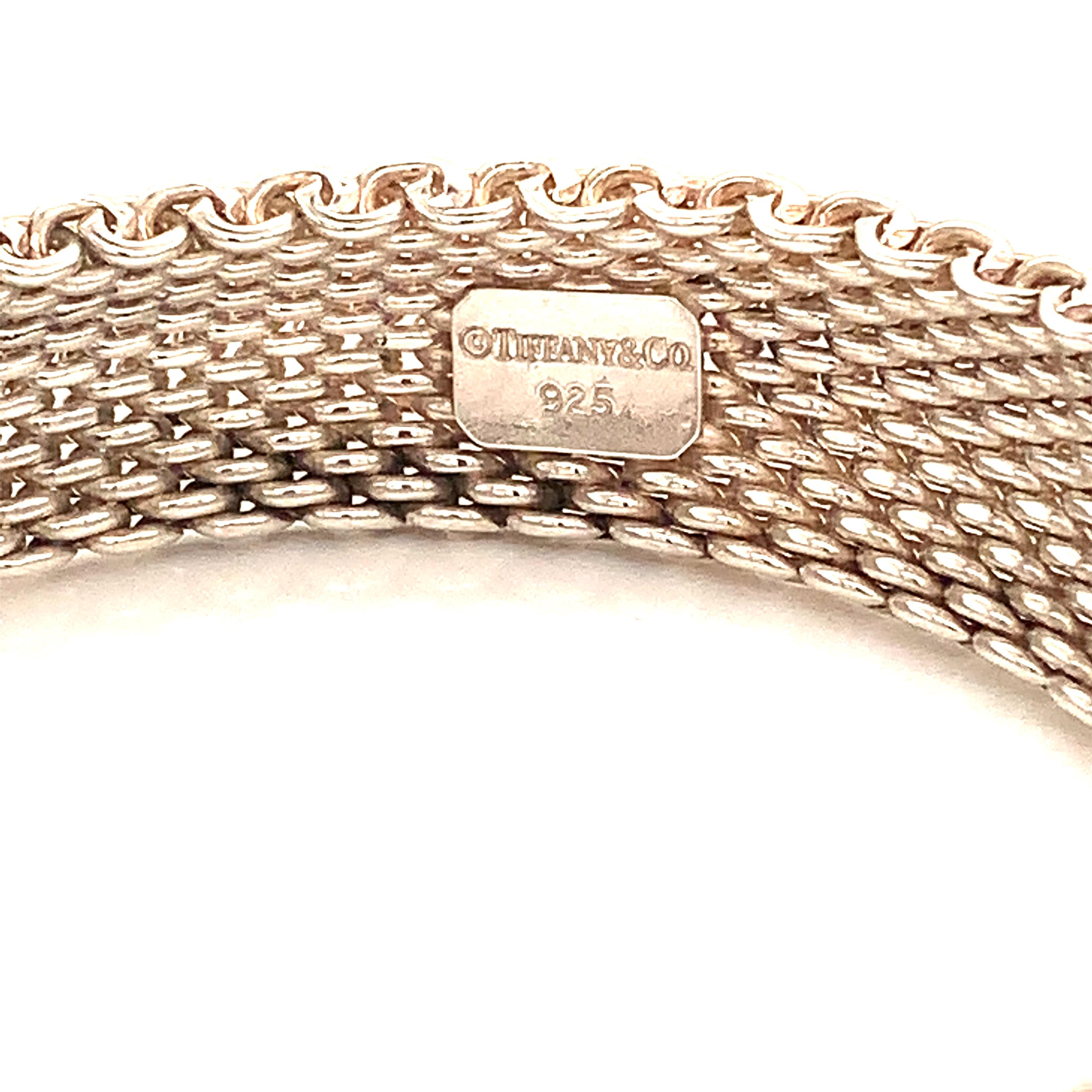 Authentique Tiffany & Co Estate Somerset Bangle Bracelet 7.5
