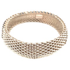 Tiffany & Co Estate Somerset Bangle Bracelet 7.5" Sterling Silver 15 mm