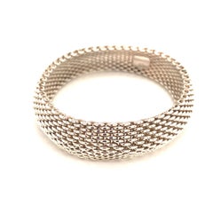 Tiffany & Co Estate Somerset Bangle M 7.5" Sterling Silver 17 mm