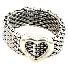 Nachlass Somerset Herzring von Tiffany & Co, Größe 5,5, Sterlingsilber 6,5 mm