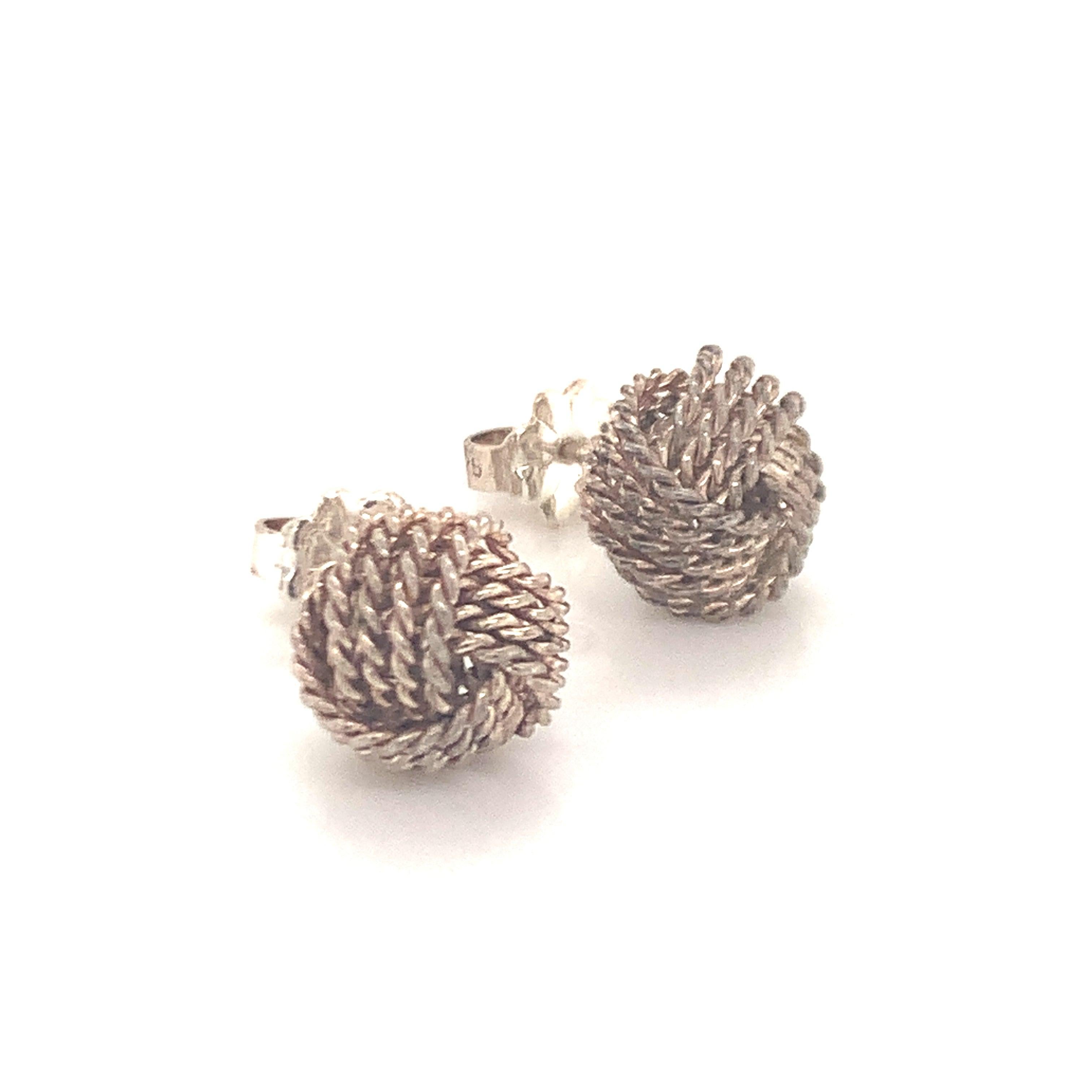 Tiffany & Co Estate Somerset Love Knot Earrings Sterling Silver in vendita 6
