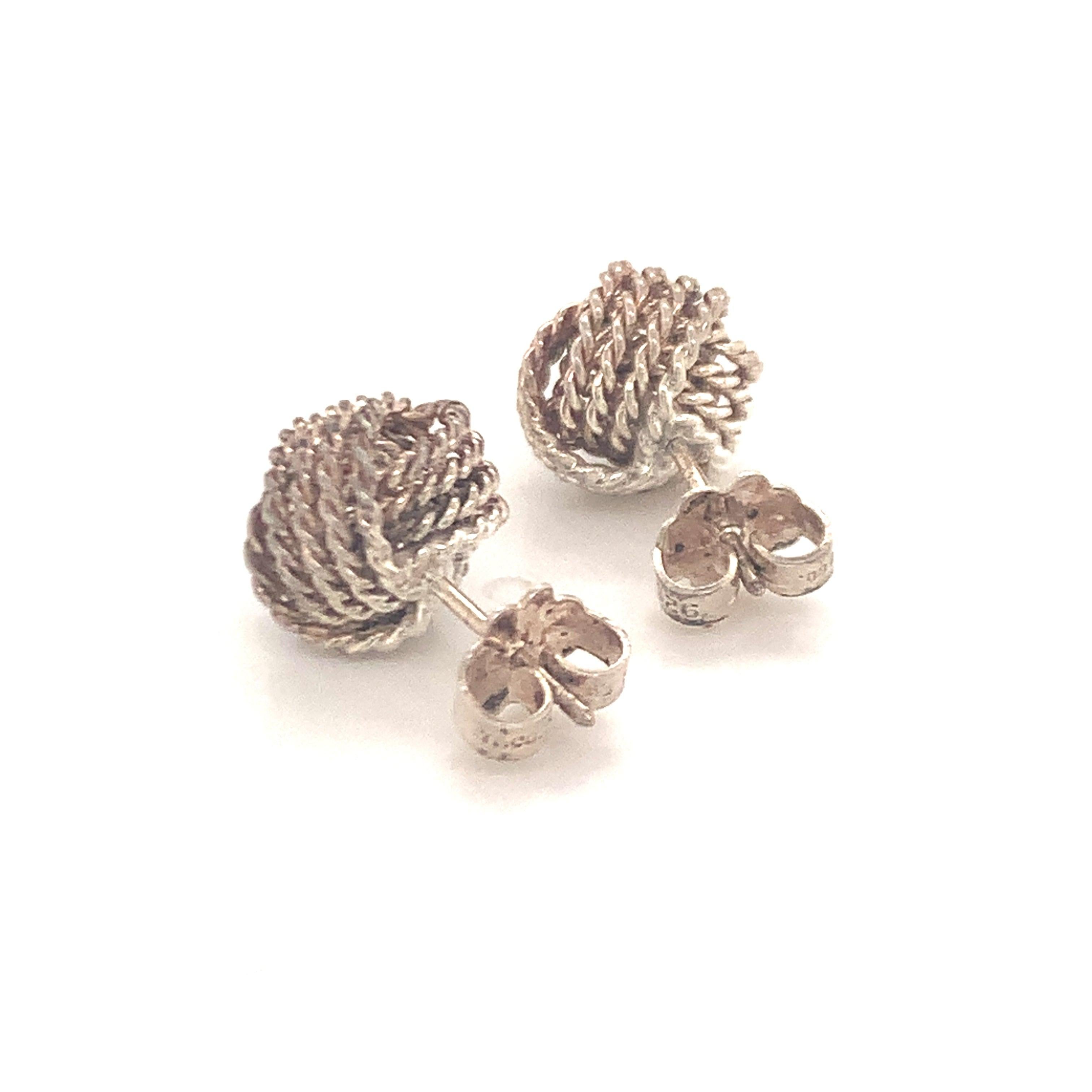 Tiffany & Co Estate Somerset Love Knot Earrings Sterling Silver in vendita 7