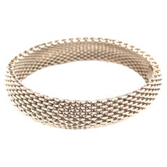 Tiffany & Co Estate Somerset Mesh Bracelet 7.5" Sterling Silver 16 mm 