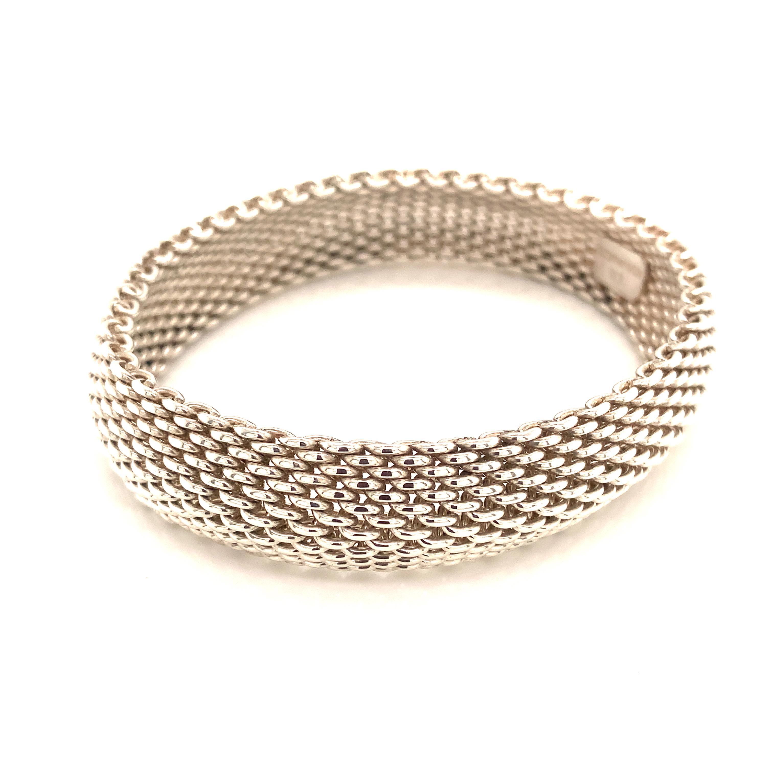 Tiffany & Co Estate Somerset Mesh Bracelet, Sterling Silver 58.8g 3