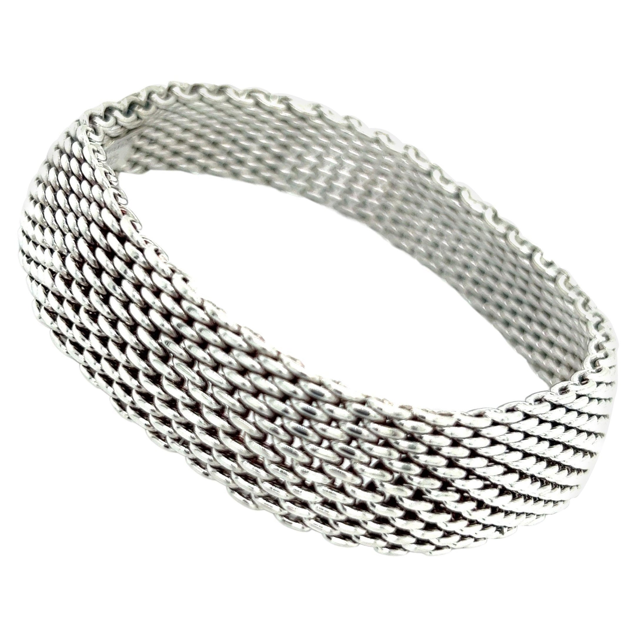 Tiffany & Co Estate Somerset Mesh Bracelet Sterling Silver