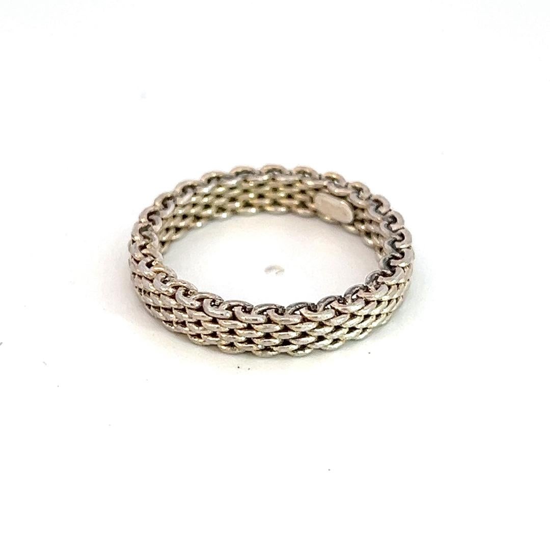 tiffany mesh ring silver