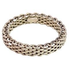 Tiffany & Co Estate Somerset Mesh Ring 6 Sterling Silver 3.7 mm