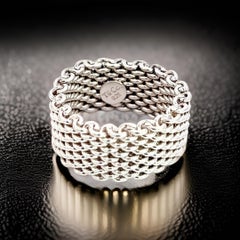 Tiffany & Co Estate Somerset Ring 5 Sterling Silver 10 mm