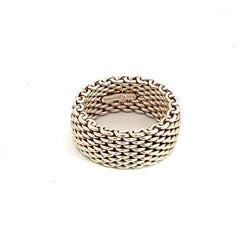 Tiffany & Co Estate Somerset Ring 7 Sterling Silver 10 mm