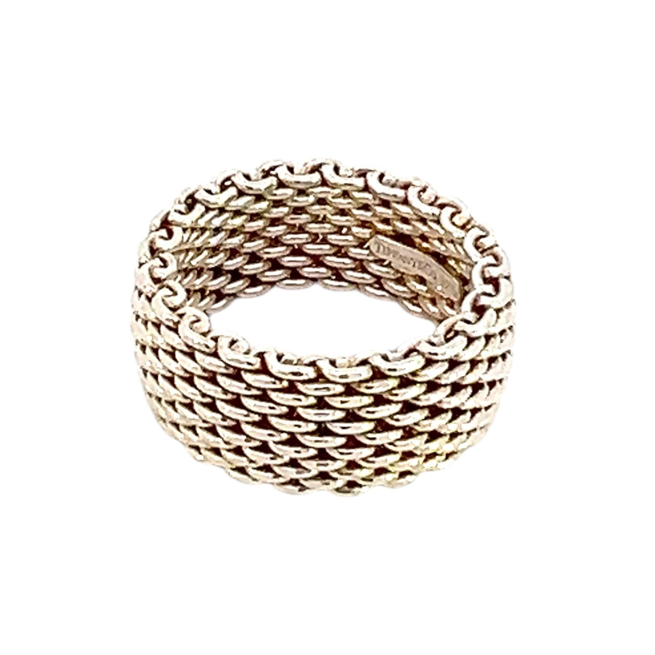 Women's or Men's Tiffany & Co Estate Somerset Ring 7 Sterling Silver 10 mm