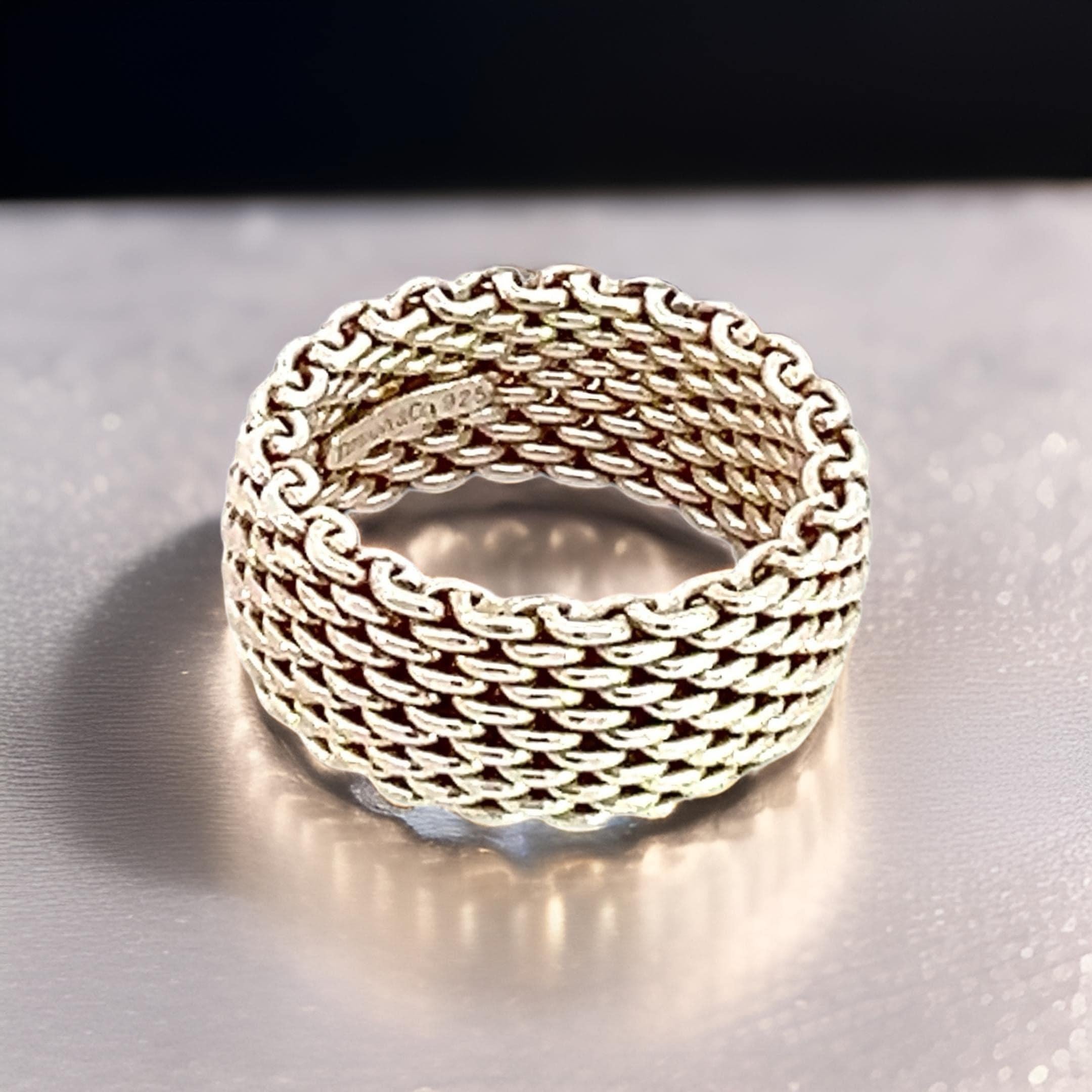Tiffany & Co Estate Somerset Ring 7 Sterling Silver 10 mm 2