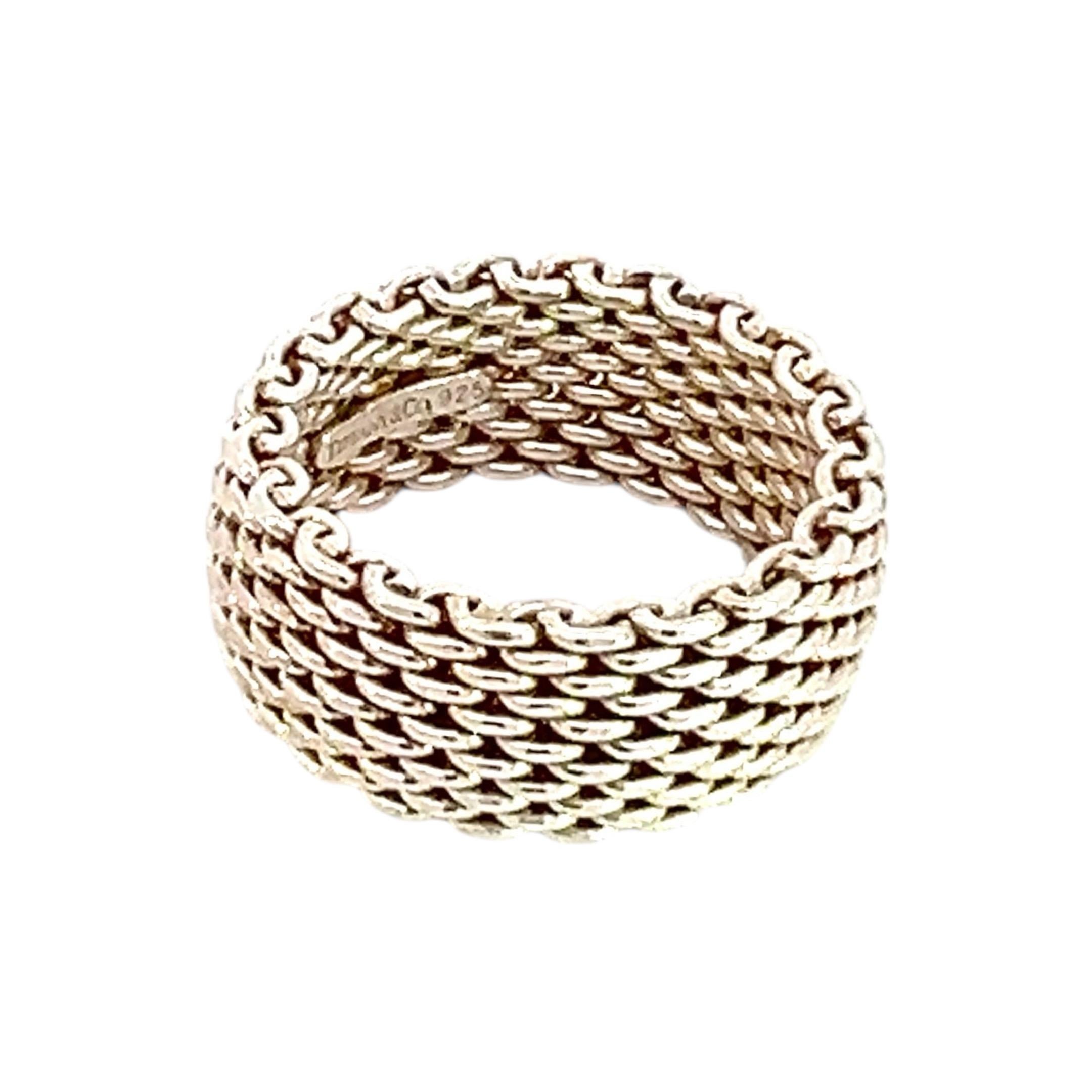 Tiffany & Co Estate Somerset Ring 7 Sterling Silver 10 mm 4