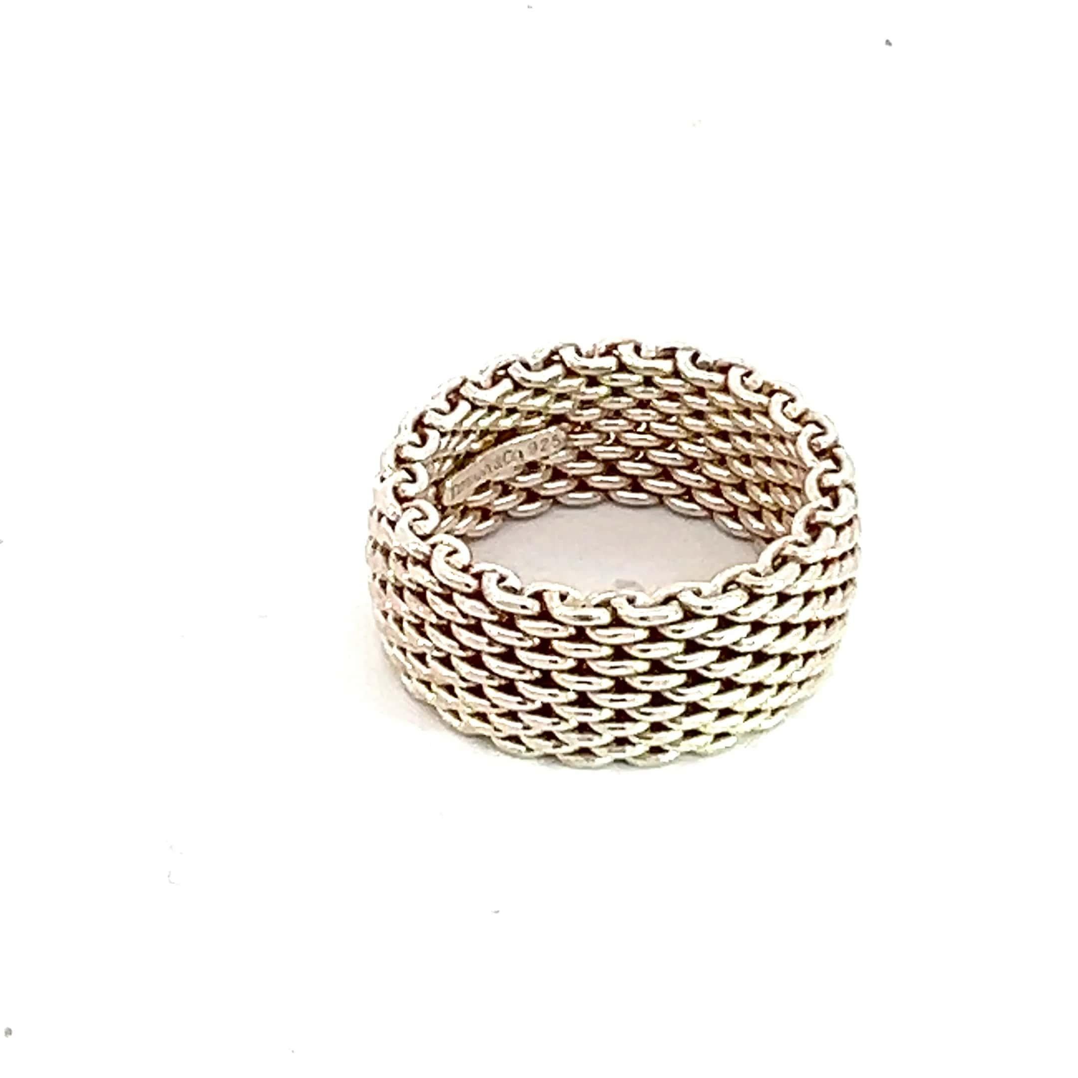 Tiffany & Co Estate Somerset Ring 7 Sterling Silver In Good Condition In Brooklyn, NY