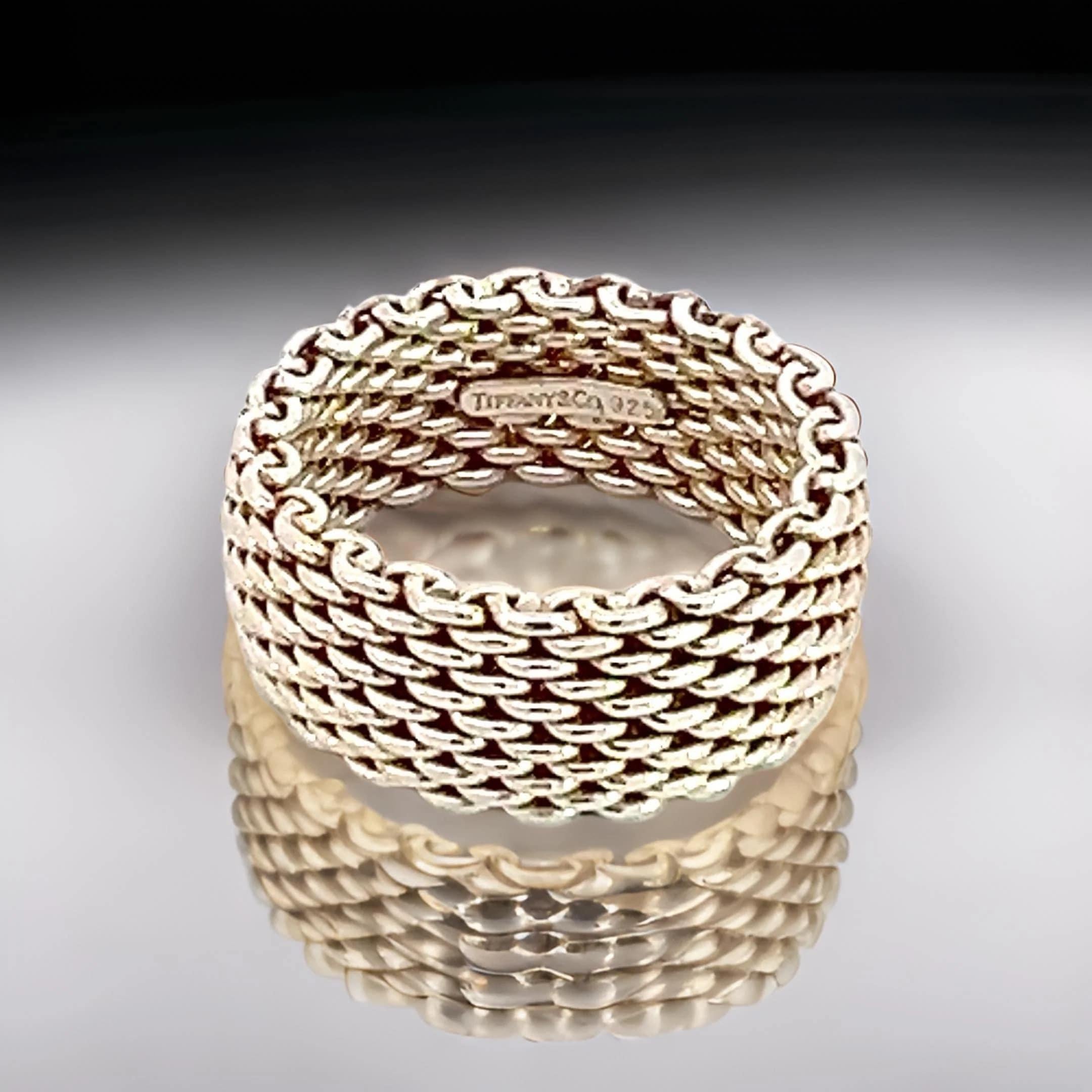 Tiffany & Co Estate Somerset Ring 7 Sterling Silver 2