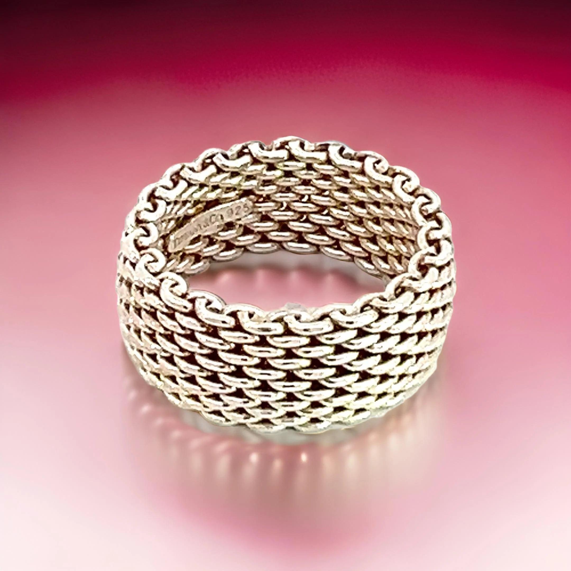 Tiffany & Co Estate Somerset Ring 7 Sterling Silver 3
