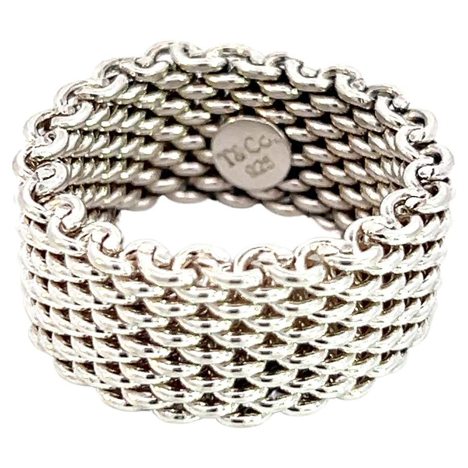 Tiffany and Co. Somerset Sterling Silver Mesh Chain Link Ring at ...