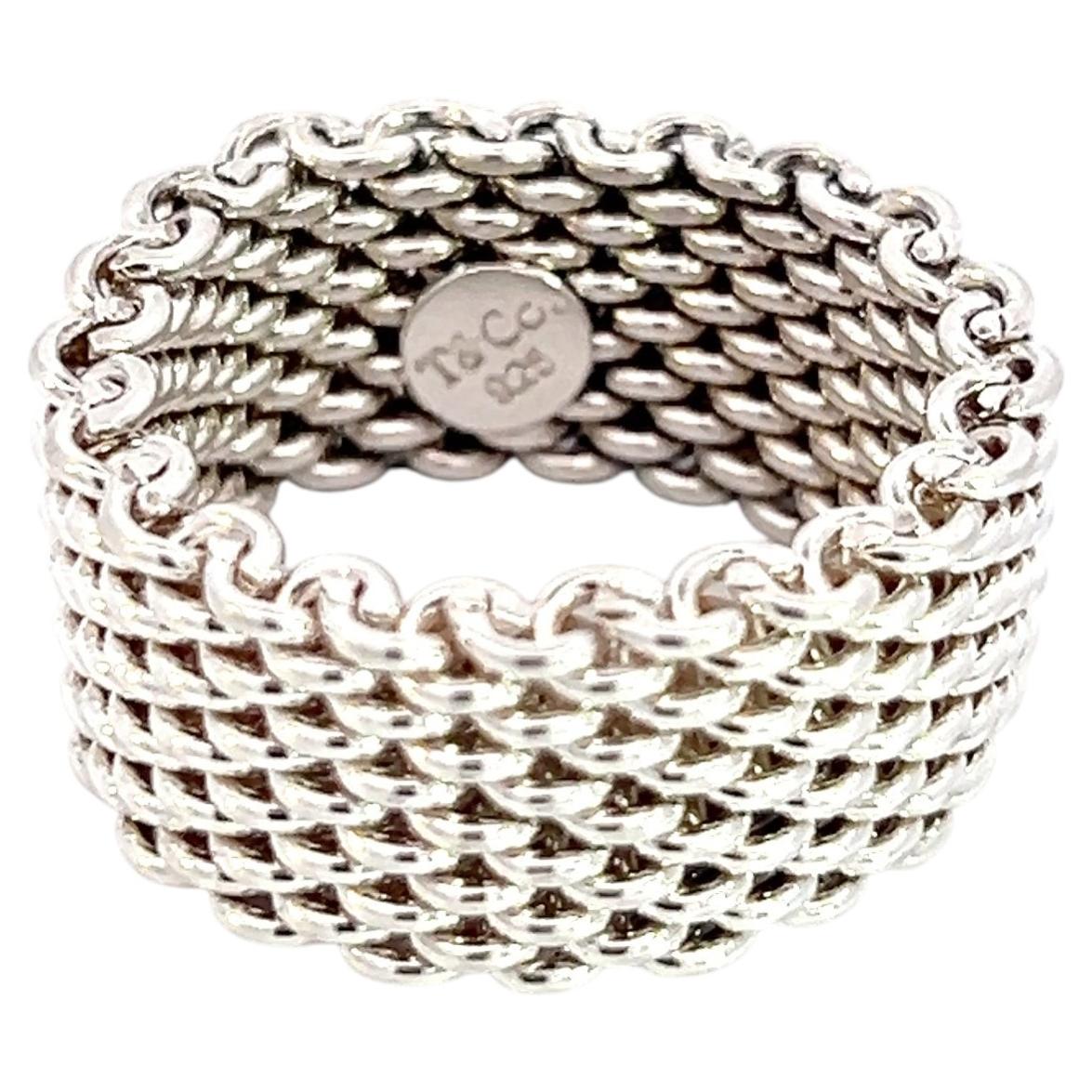 Tiffany & Co Estate Somerset Ring Size 8 Sterling Silver 10 mm