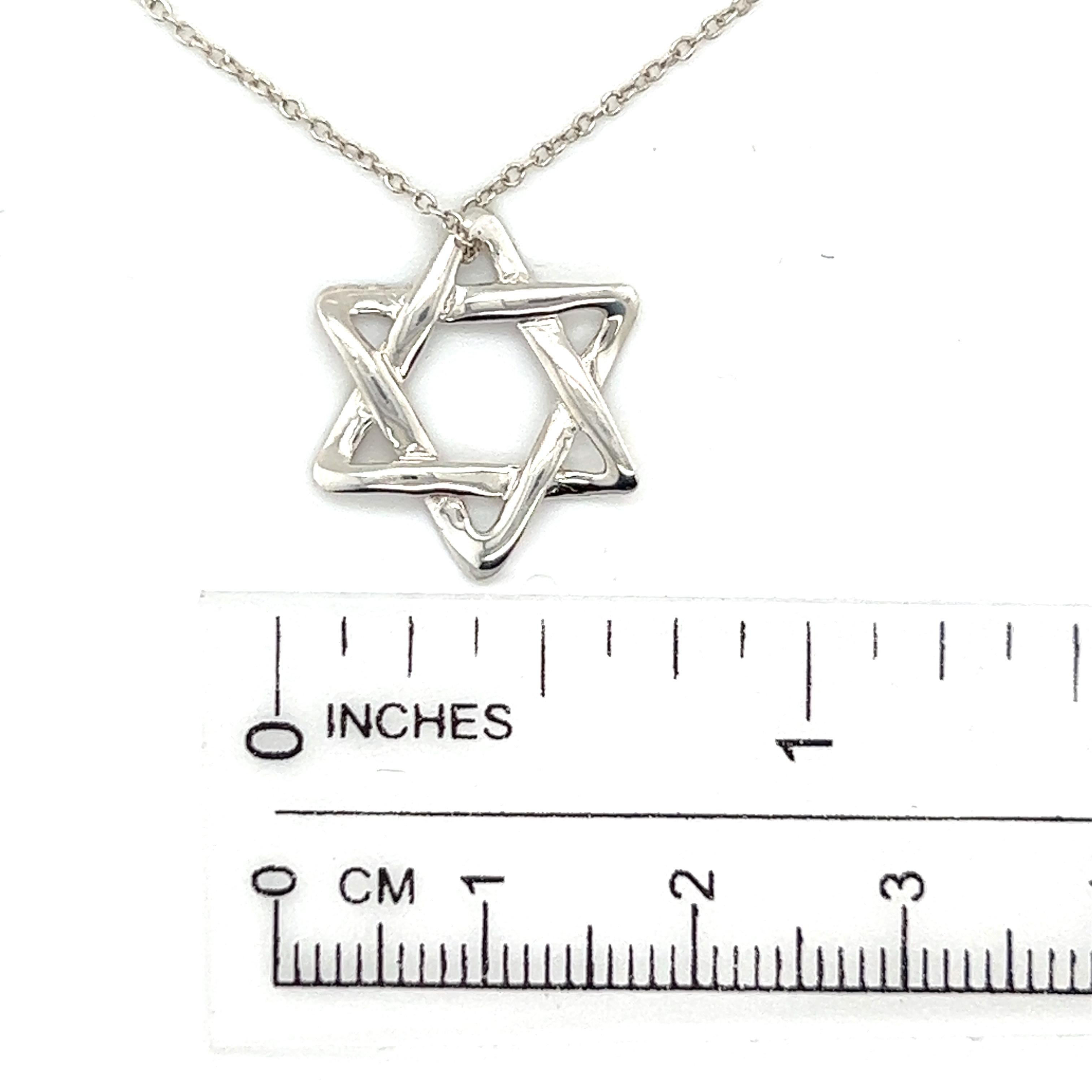 Sold at Auction: T&CO. STERLING STAR OF DAVID NECKLACE,15.5IN