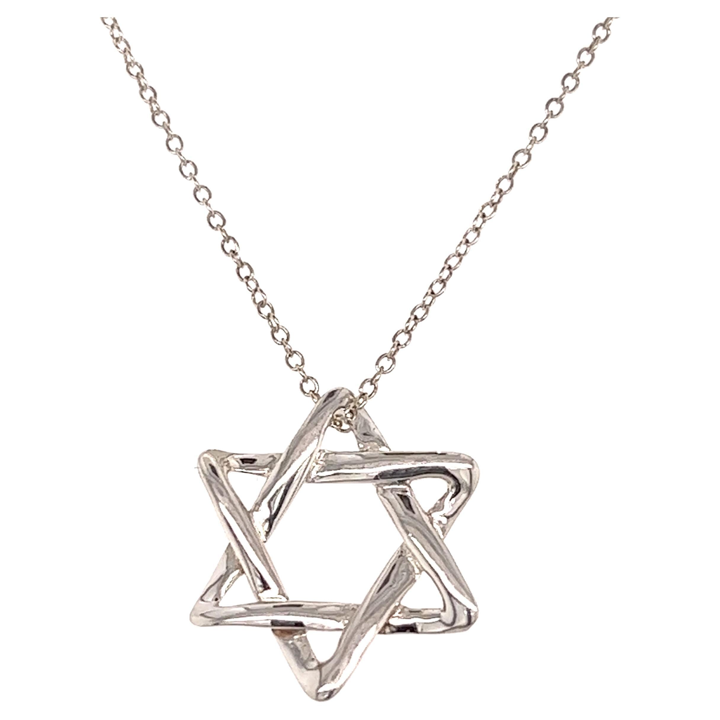 925 Sterling Silver Blue Jewish Star of David Pendant & Rope Chain 18 20 22  24 | eBay
