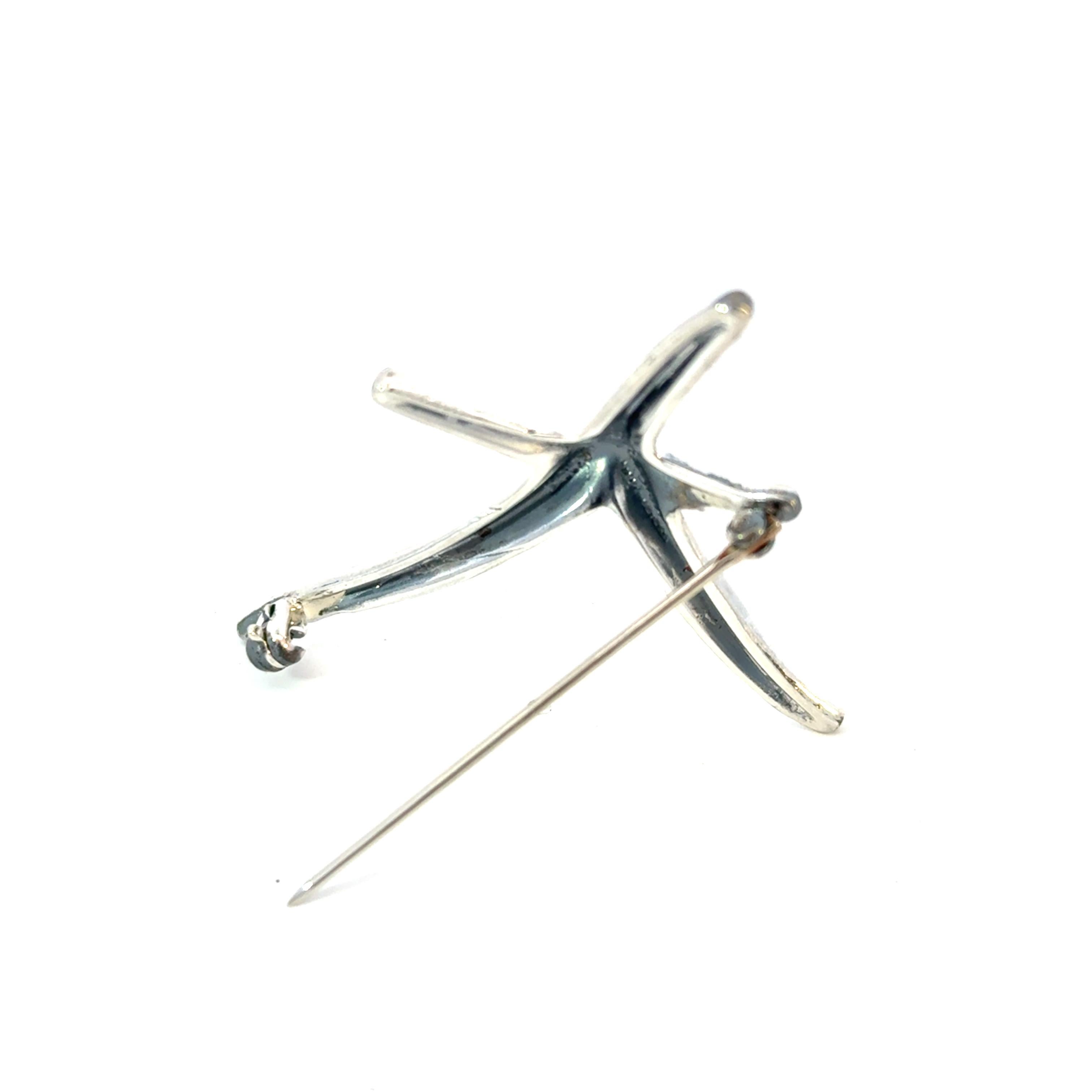Elsa Peretti for Tiffany & Co. Spilla a forma di stella marina in argento Sterling 6.5g in vendita 1