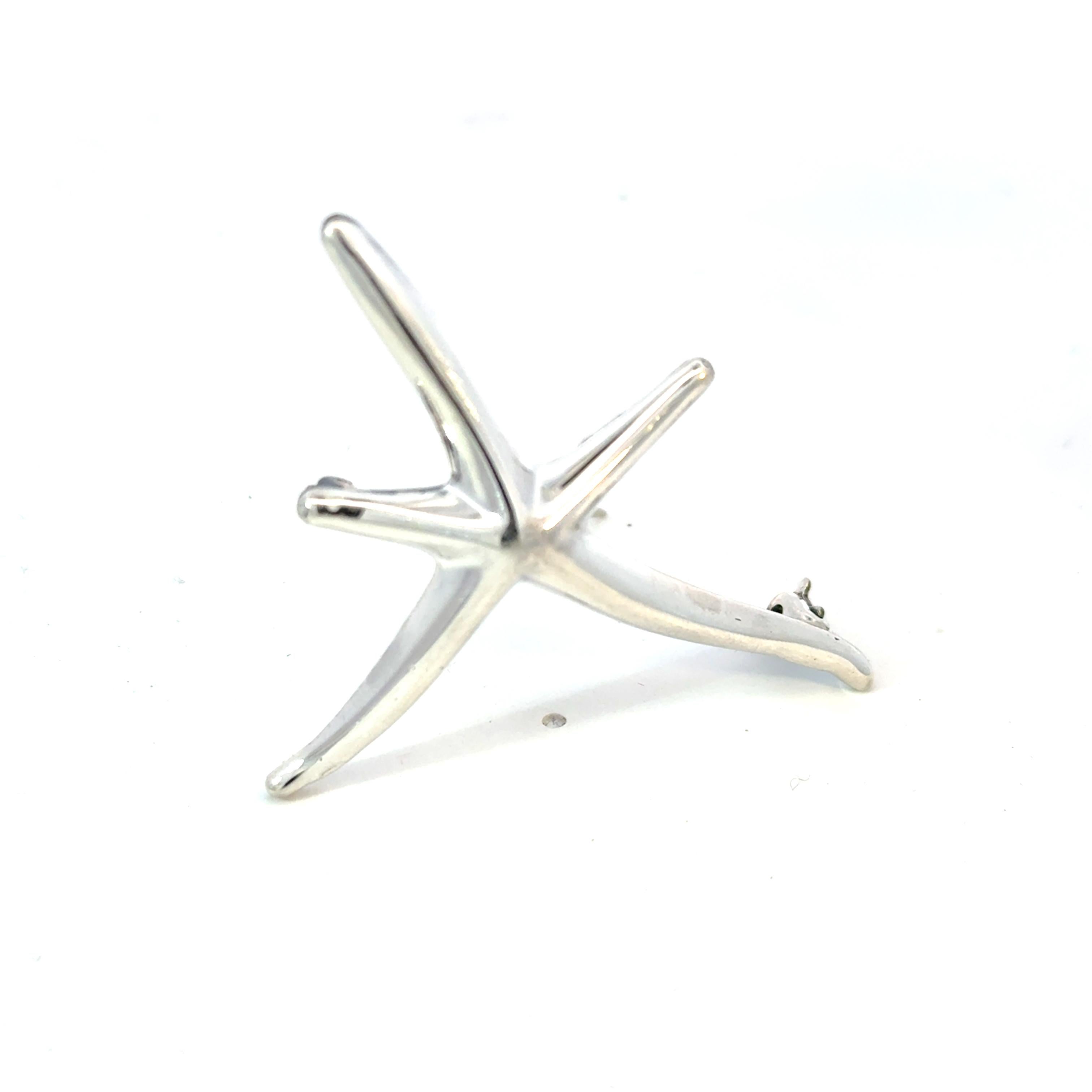 Elsa Peretti for Tiffany & Co. Spilla a forma di stella marina in argento Sterling 6.5g in vendita 2