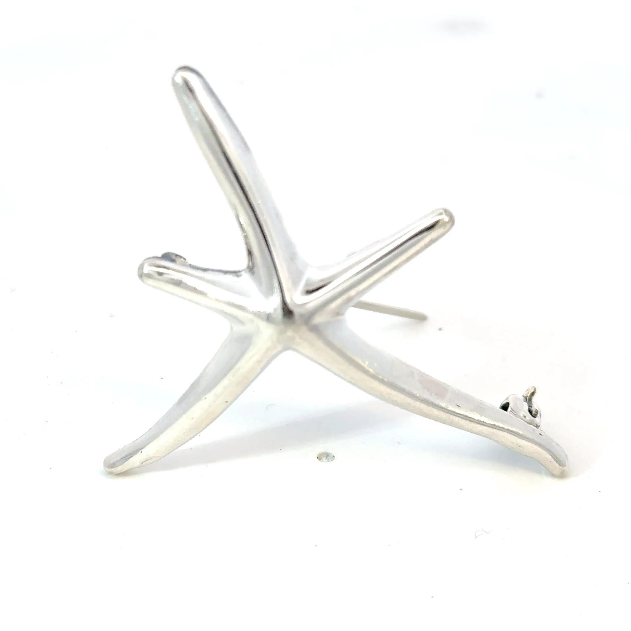 Elsa Peretti for Tiffany & Co. Spilla a forma di stella marina in argento Sterling 6.5g in vendita 4