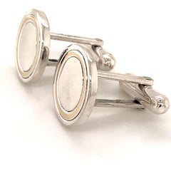 Tiffany & Co Estate Sterling Silver & 14k Gold Oval Cufflinks 18 Grams