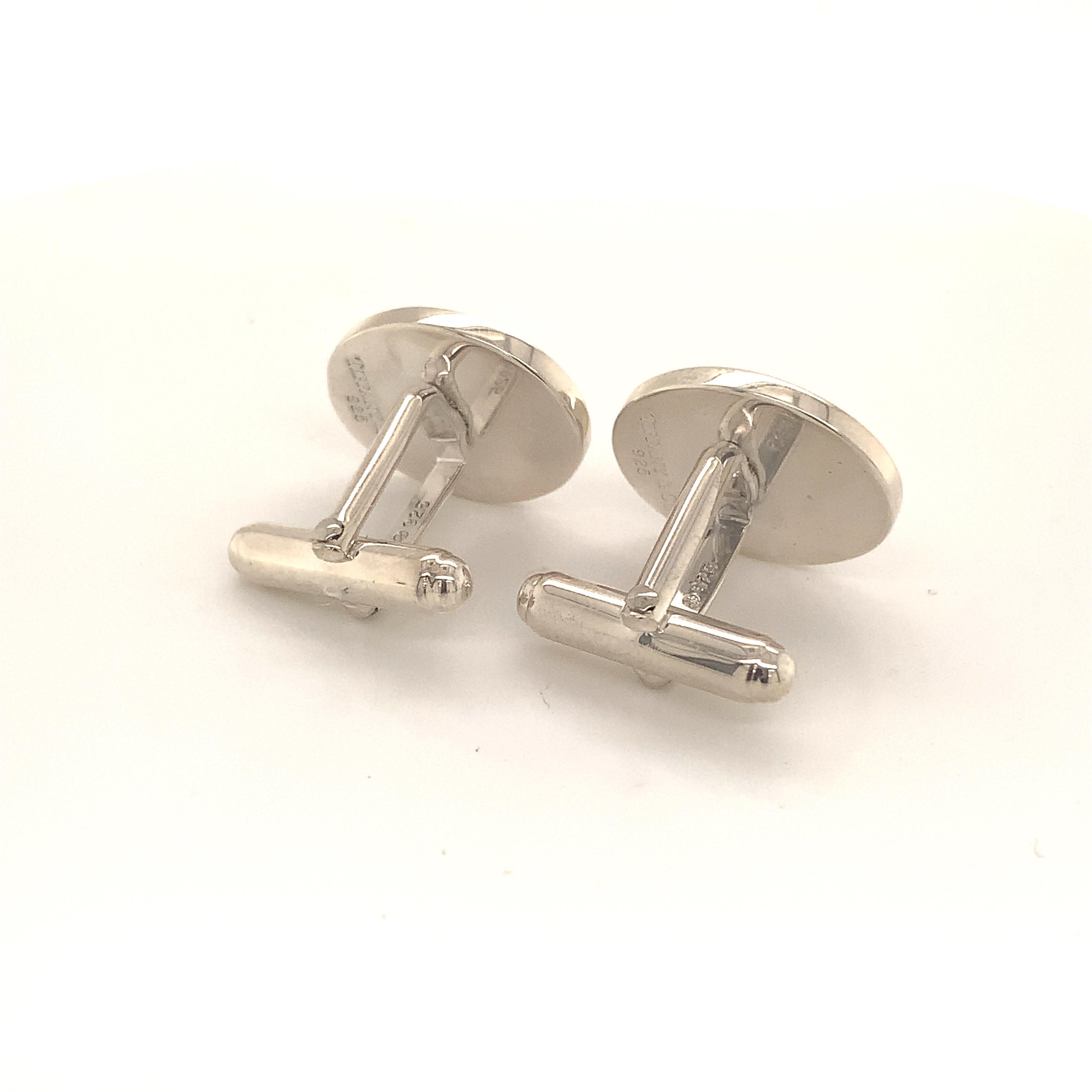 Tiffany & Co. Boutons de manchette en argent Sterling Estate 12,4 grammes 7