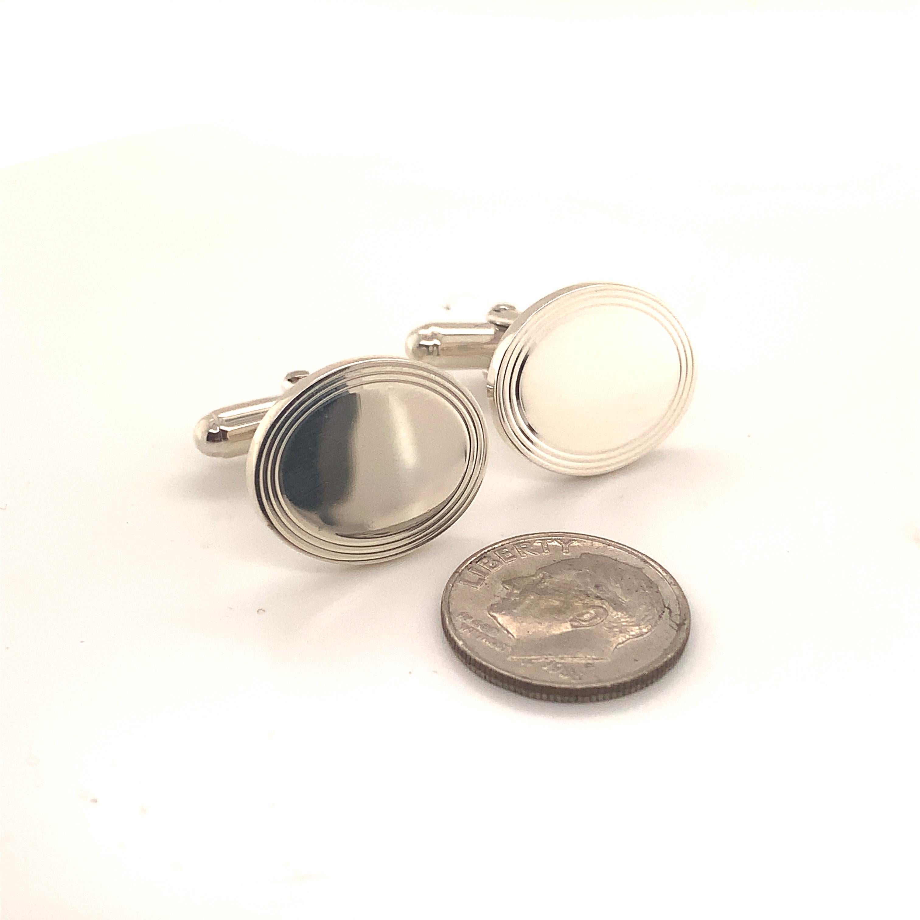Tiffany & Co. Boutons de manchette en argent Sterling Estate 12,4 grammes 1