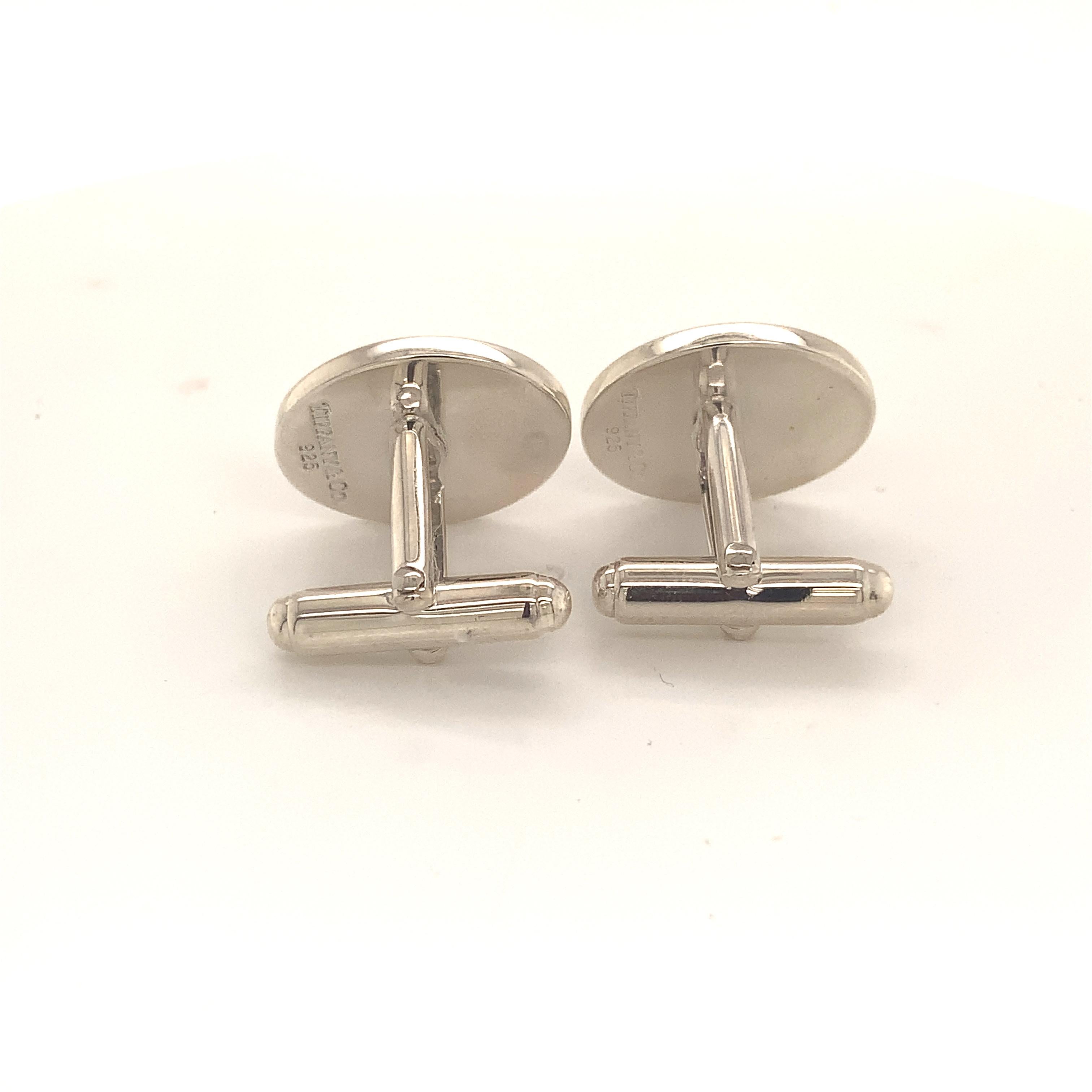 Tiffany & Co. Boutons de manchette en argent Sterling Estate 12,4 grammes 2