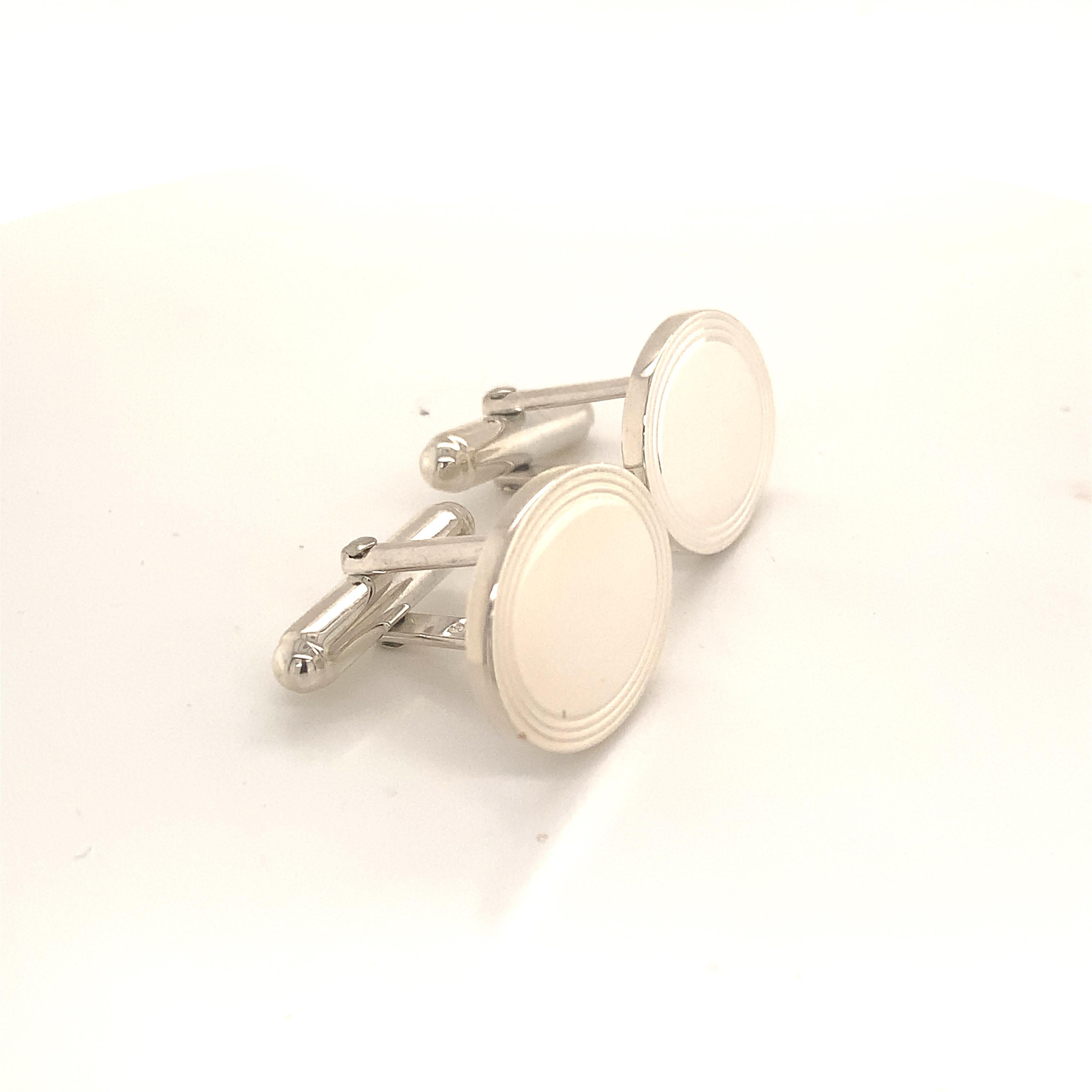 Tiffany & Co. Boutons de manchette en argent Sterling Estate 12,4 grammes 3