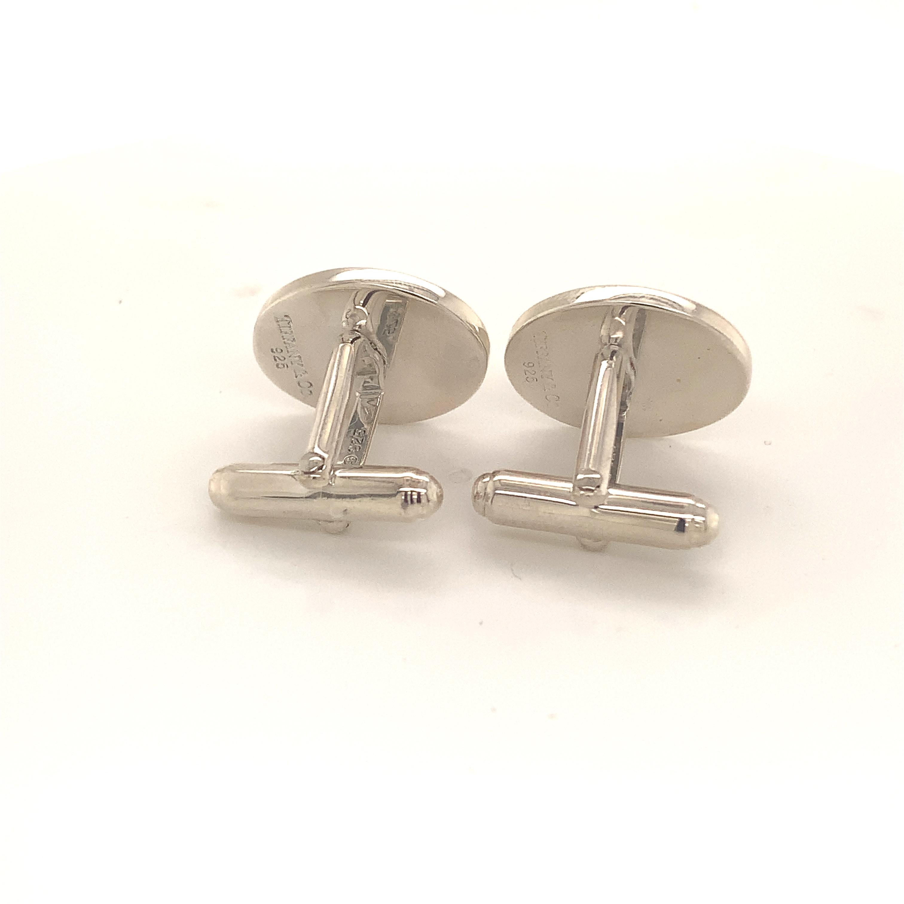 Tiffany & Co. Boutons de manchette en argent Sterling Estate 12,4 grammes 4