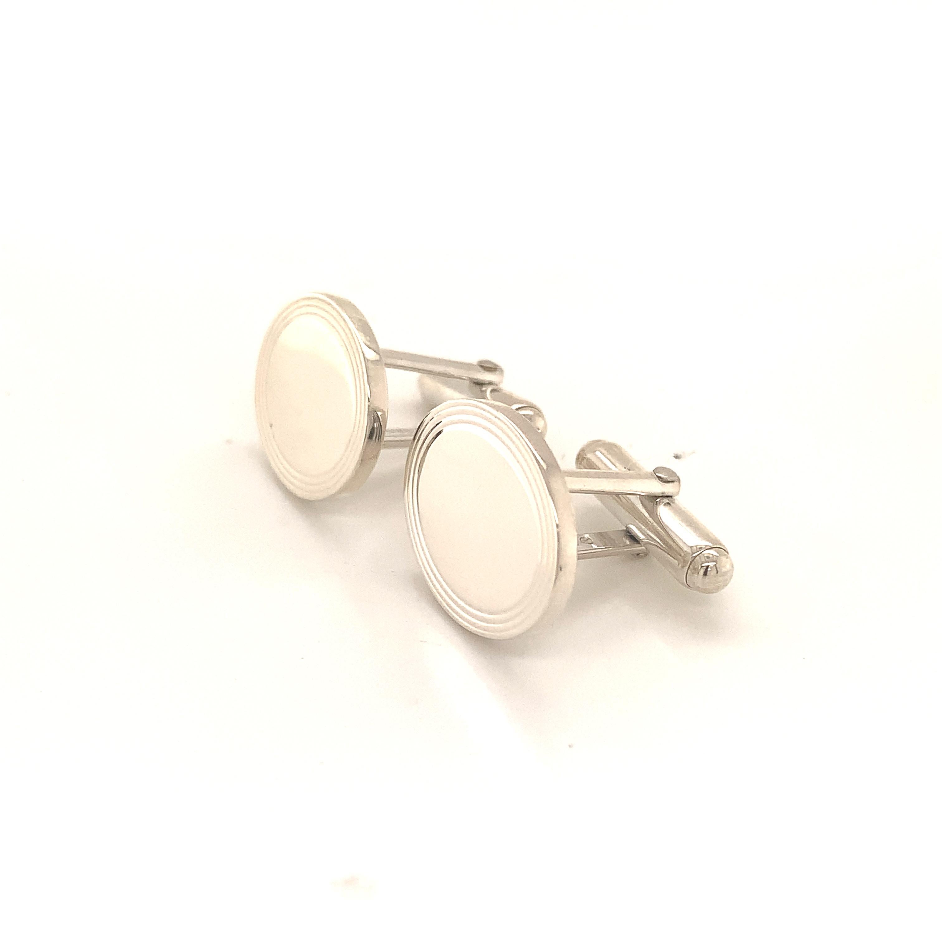 Tiffany & Co. Boutons de manchette en argent Sterling Estate 12,4 grammes 5