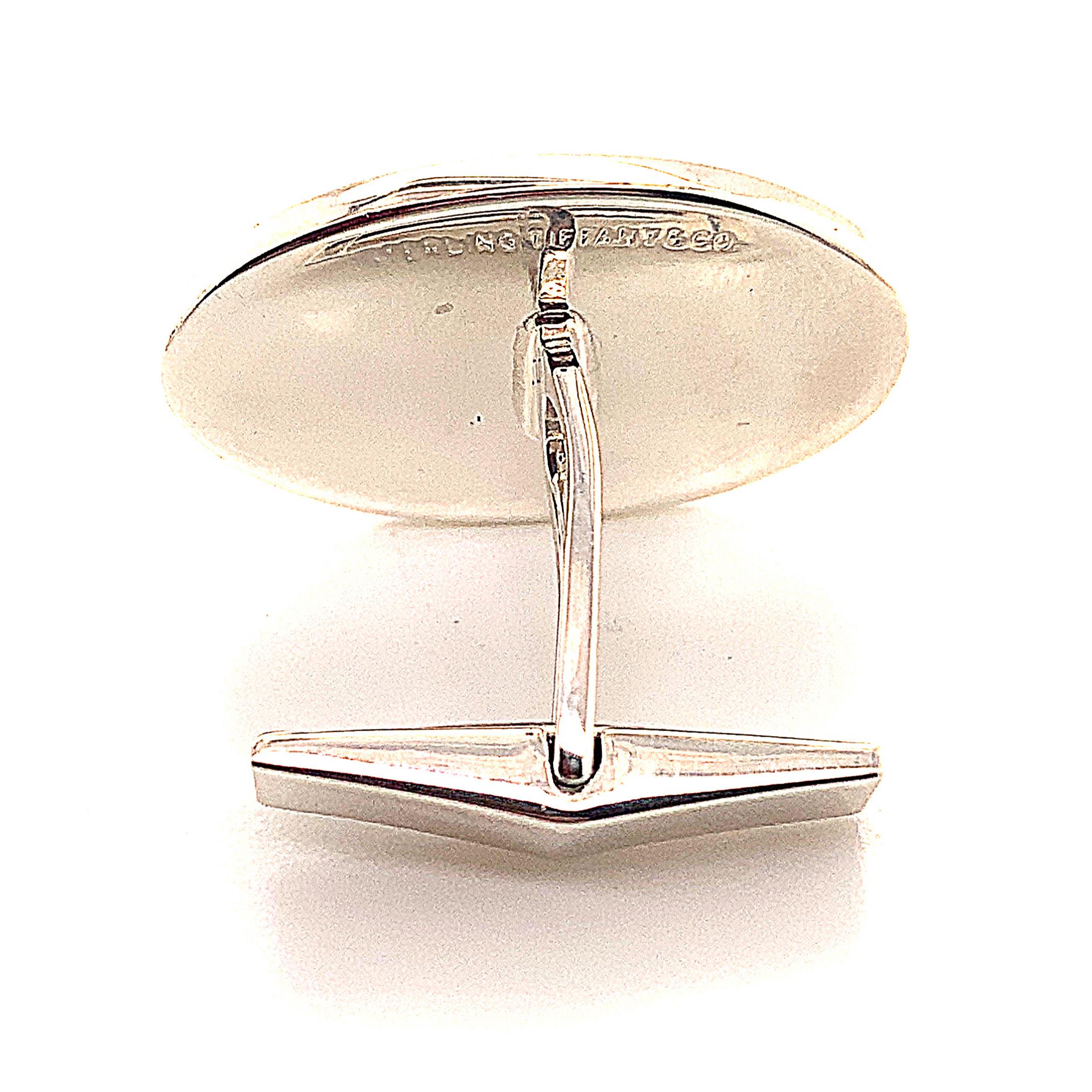 Tiffany & Co Estate Sterling Silver Cufflinks 18.4 Grams In Good Condition For Sale In Brooklyn, NY