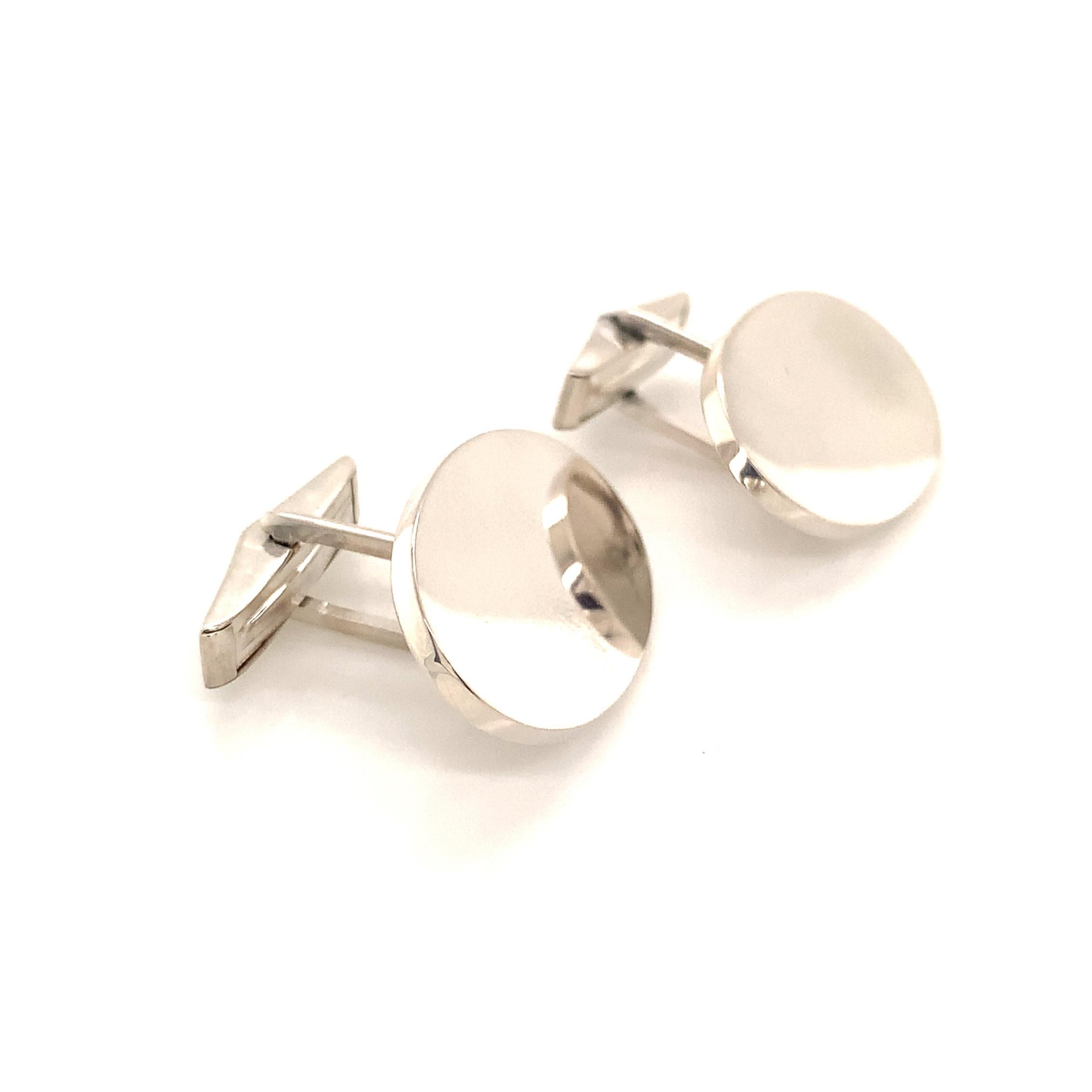 Tiffany & Co Estate Sterling Silver Extra Wide Oval Cufflinks 18 Grams For Sale 6