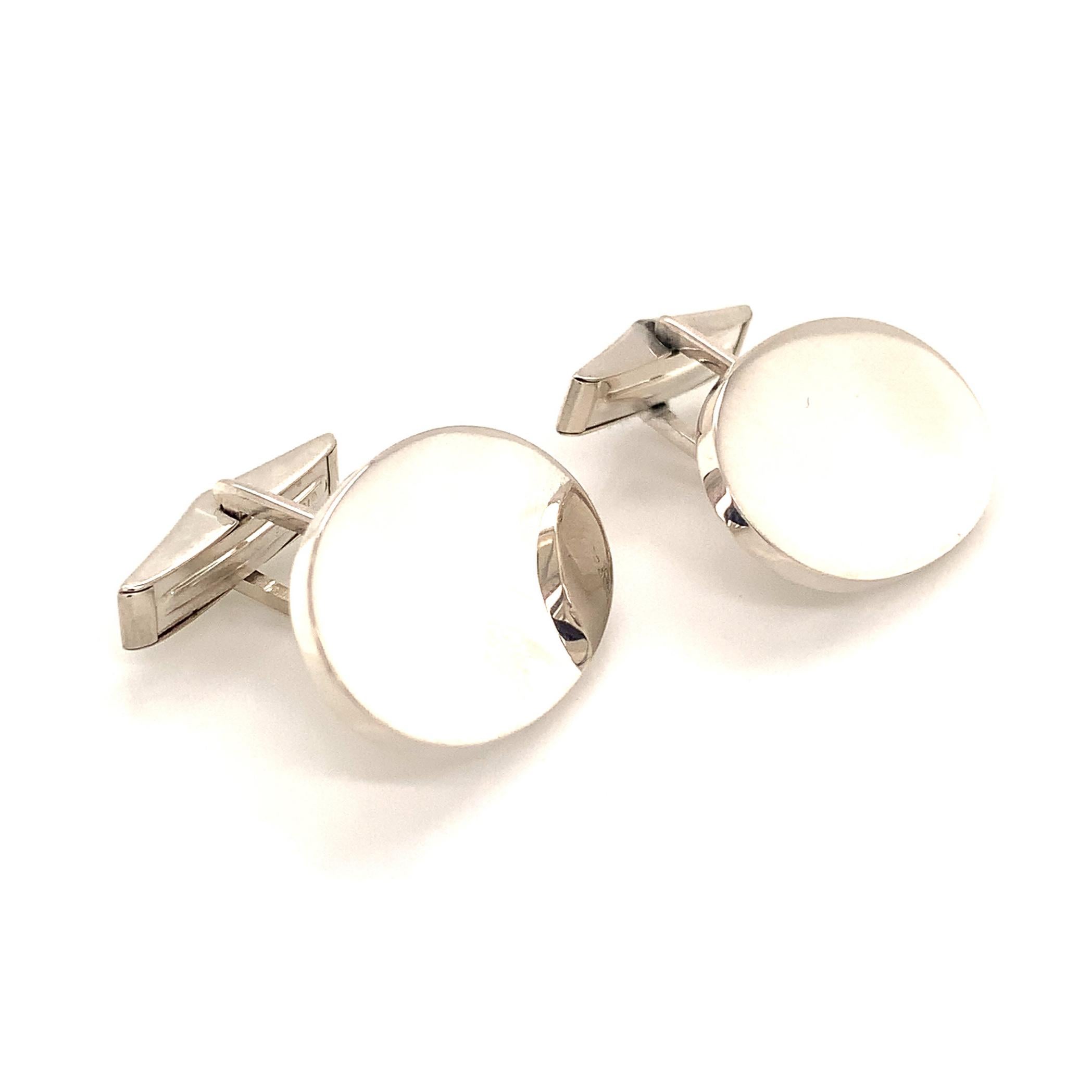 Tiffany & Co Estate Sterling Silver Extra Wide Oval Cufflinks 18 Grams For Sale 8