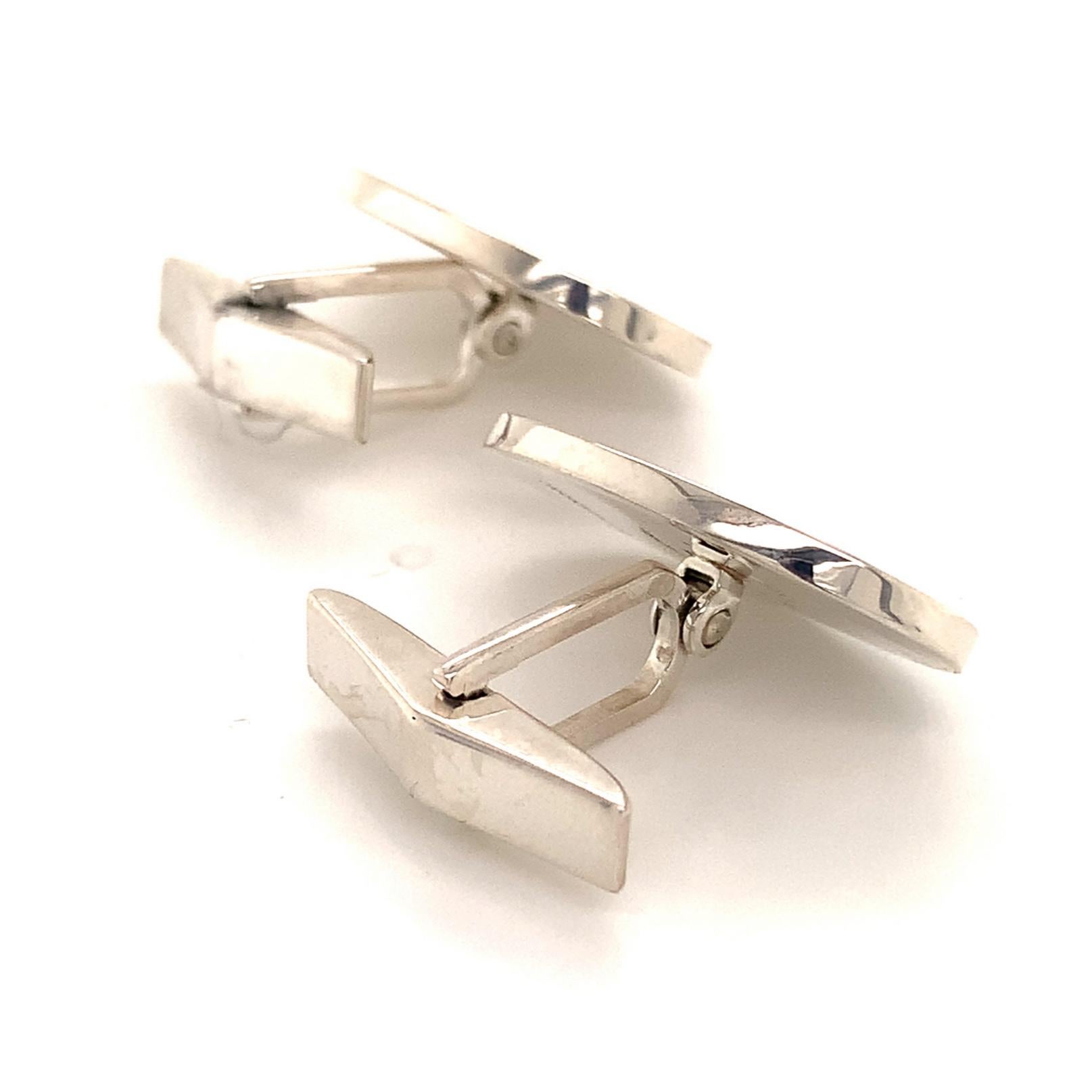 Tiffany & Co Estate Sterling Silver Extra Wide Oval Cufflinks 18 Grams For Sale 3