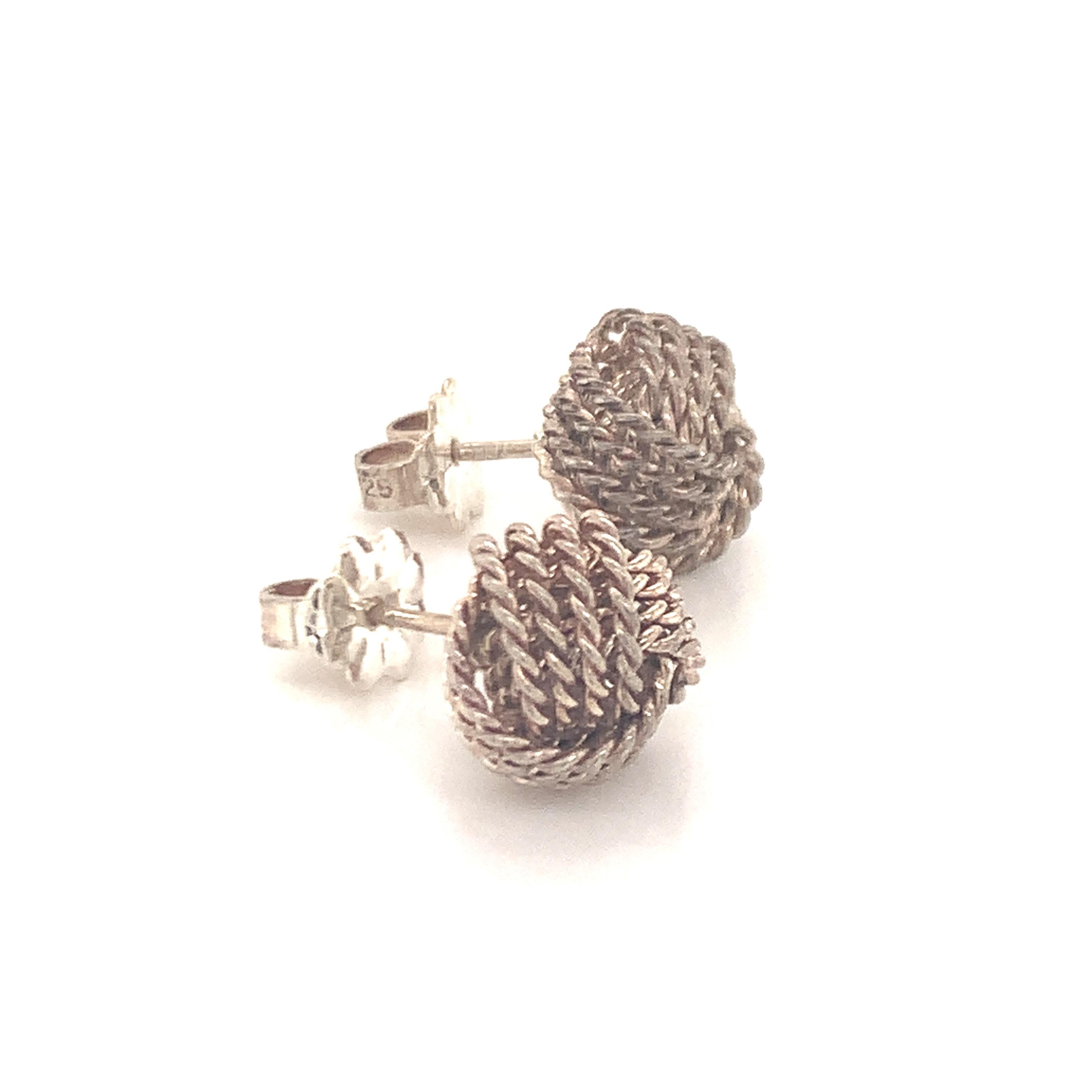 Tiffany & Co. Estate Sterling Silver Love Knot Earrings 2.8 Grams 1