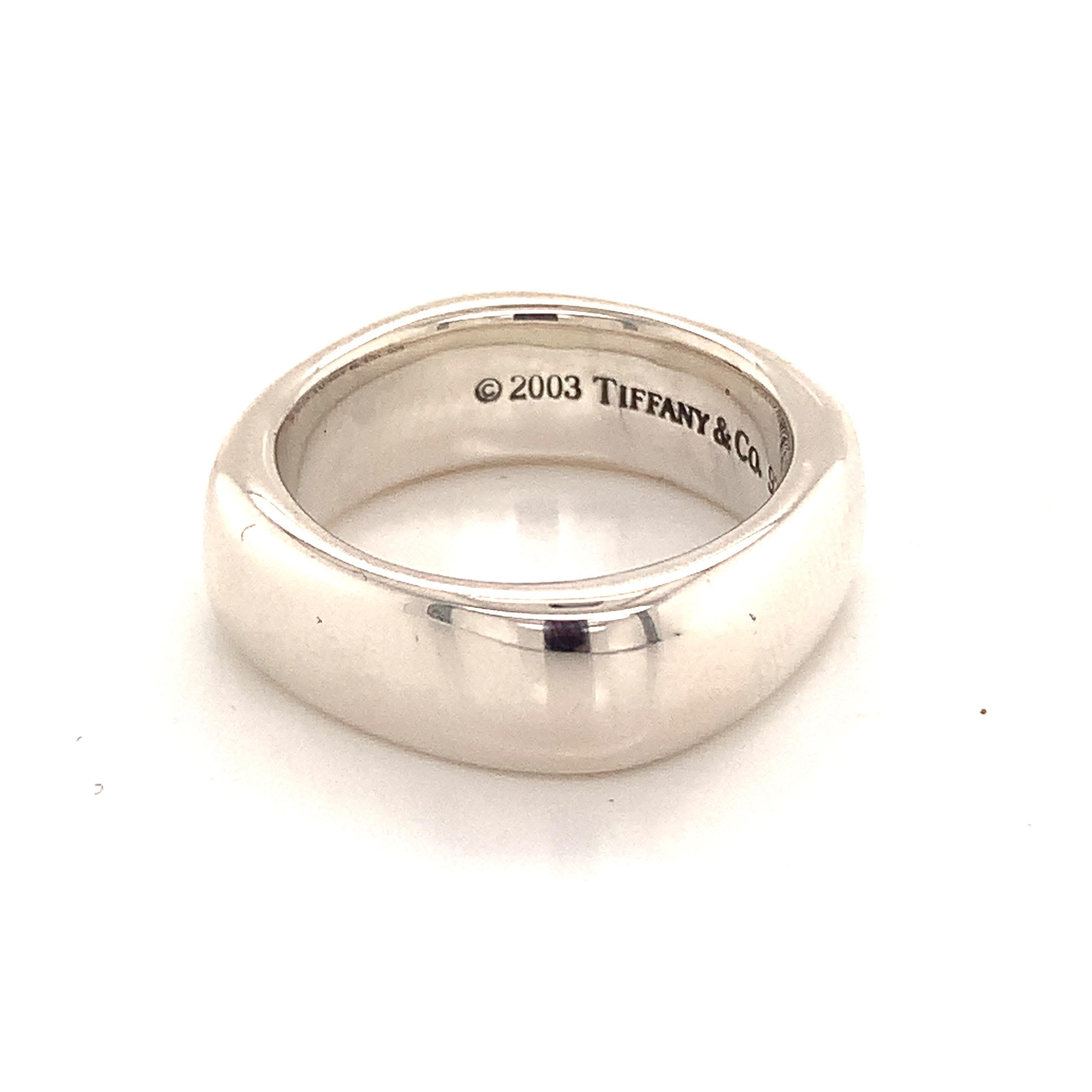 Tiffany & Co Estate Sterling Silver Men's Ring, 13.55g In Good Condition In Brooklyn, NY