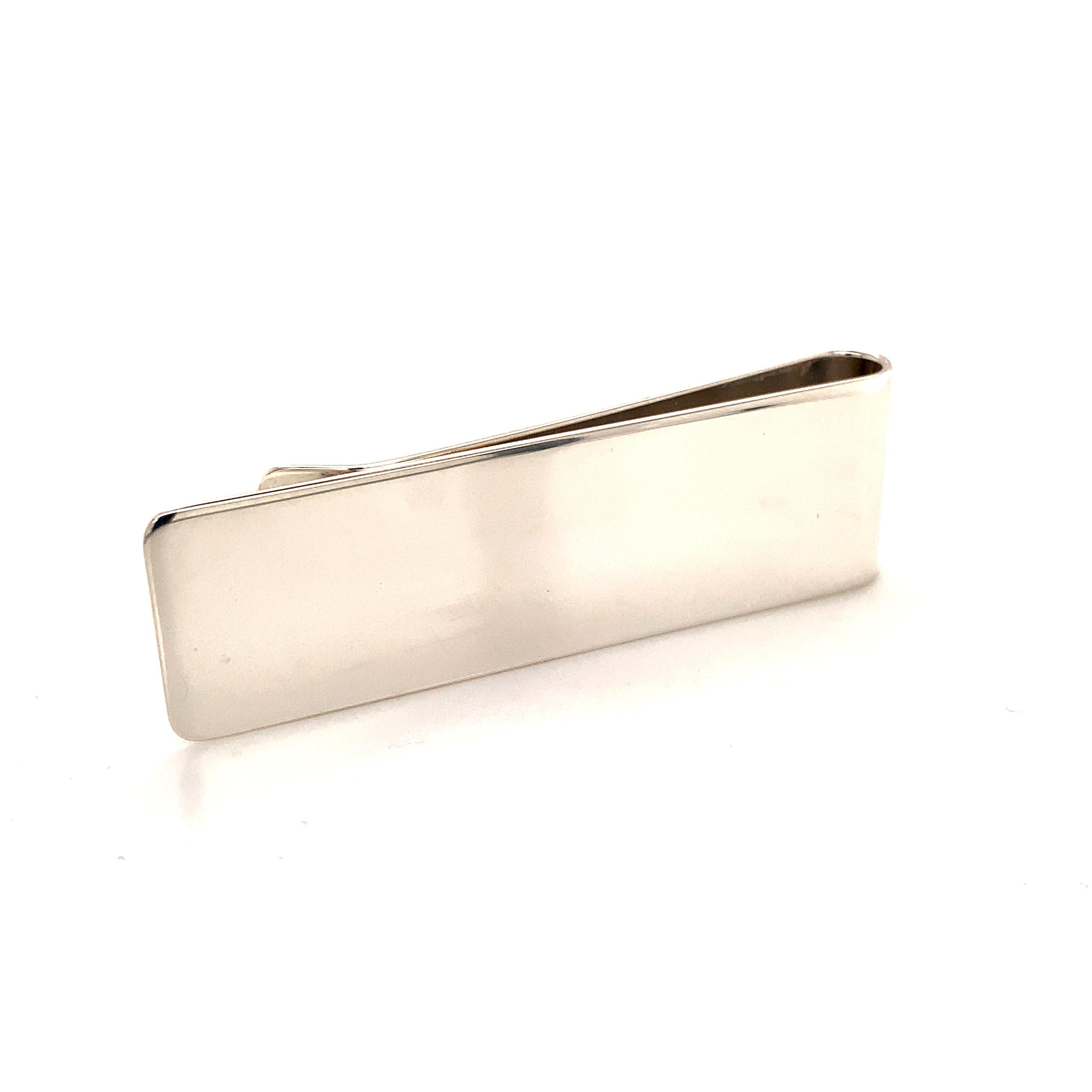 Tiffany & Co Estate Sterling Silver Money Clip 18.5 Grams In Good Condition In Brooklyn, NY