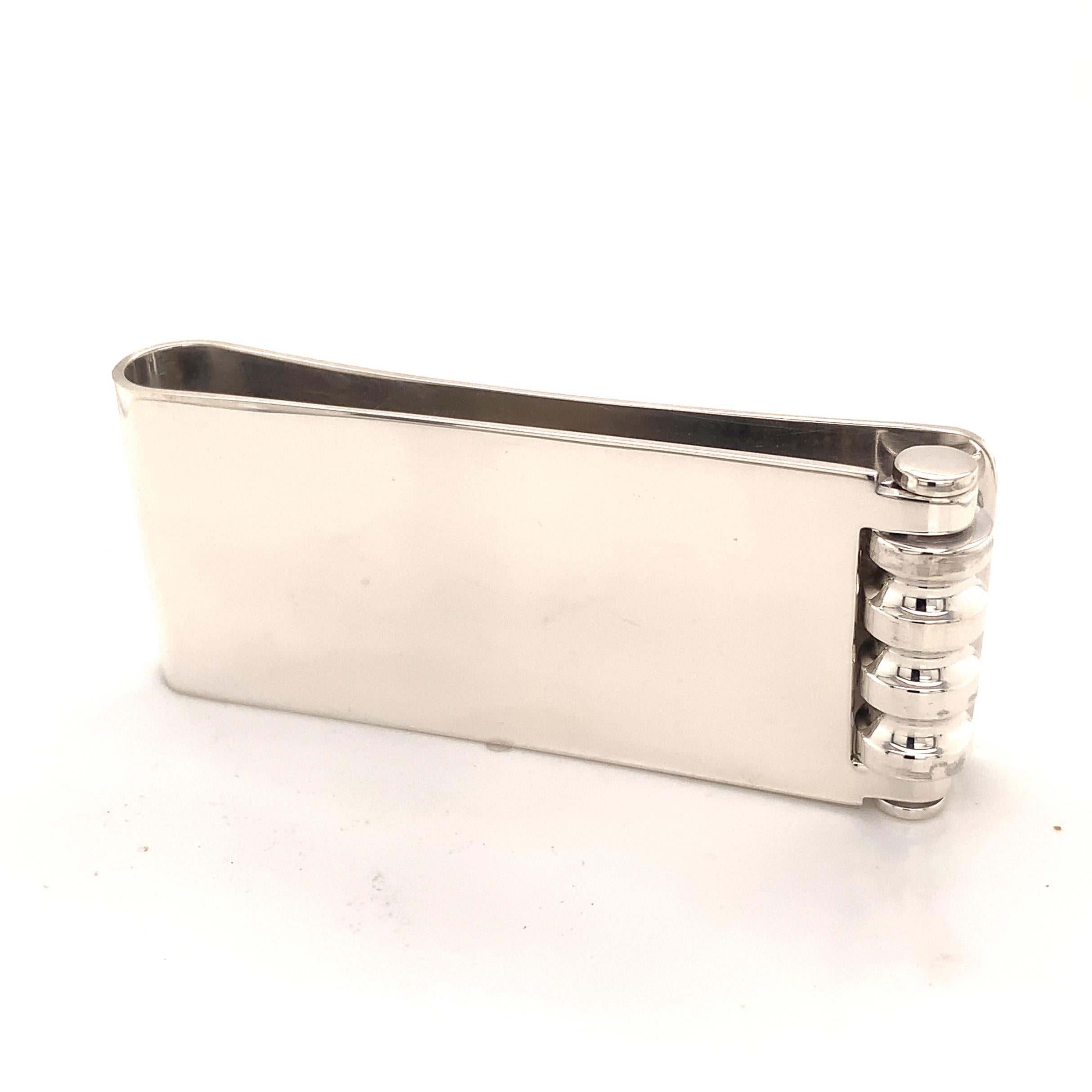 Tiffany & Co Estate Sterling Silver Rolling Money Clip 35.1 Grams In Good Condition In Brooklyn, NY
